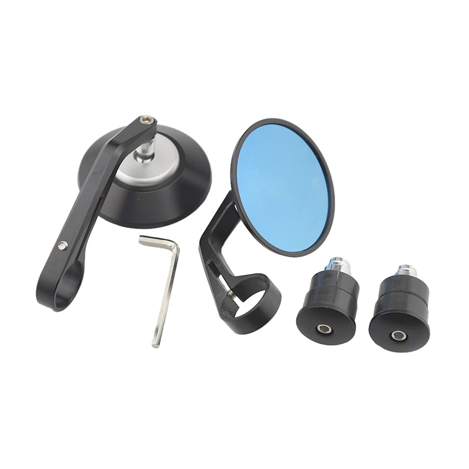 Universal CNC Motorcycle Mirror - 7/8'' 22mm Round Pro Taper Bar End Mirrors for Cafe Racer, Scooter & Motorbike | Durable Rearview Side Mirrors with Retrofit Trim Kit | Perfect for Urban Commuting & Vintage Bike Customization