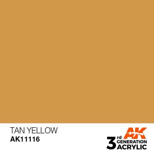 AK Interactive AK11116 Tan Yellow Acrylic Paint 17ml - Premium 3rd Generation Model Paint for Military Miniatures & Scale Models - Perfect for Airbrush, Brush Painting & Diorama Projects