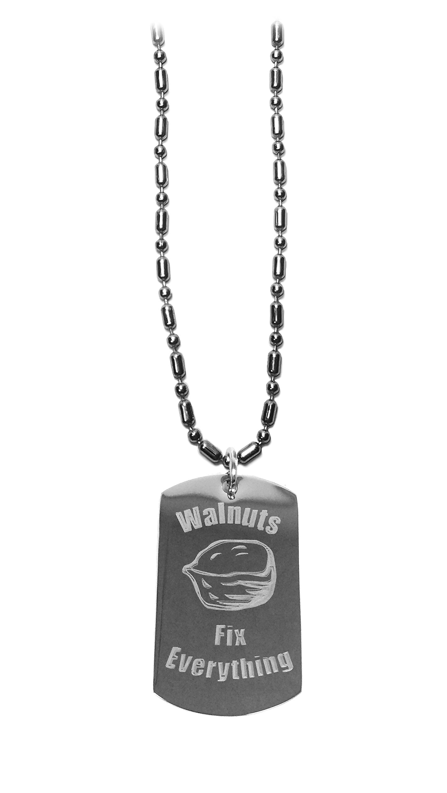 Shark Wallets Fix Everything Military Dog Tag Necklace - Stylish Luggage Chain Pendant for Men & Women - Perfect for Travel, Outdoor Adventures & Everyday Wear