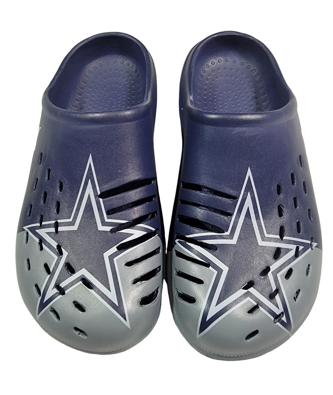 FOCO NFL Men's Big Splash Team Logo Solid Clogs - Comfortable Waterproof Slip-On Shoes for Beach, Pool, and Outdoor Activities