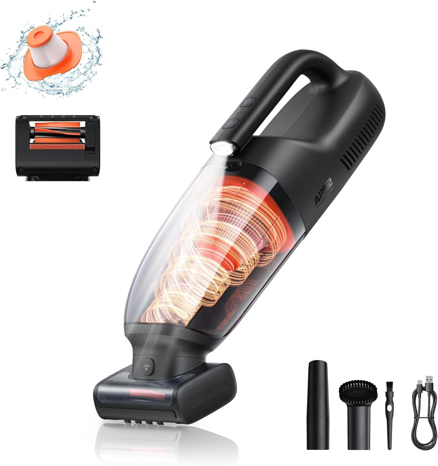 Baseus 160W Cordless Handheld Vacuum Cleaner - Powerful Car Vacuum for Pet Hair, LED Light, 10000mAh Rechargeable Battery - Portable for Home, Car, RV, Couch, Stairs - No Entanglement (AP02) | Perfect for Quick Cleanups & Pet Owners