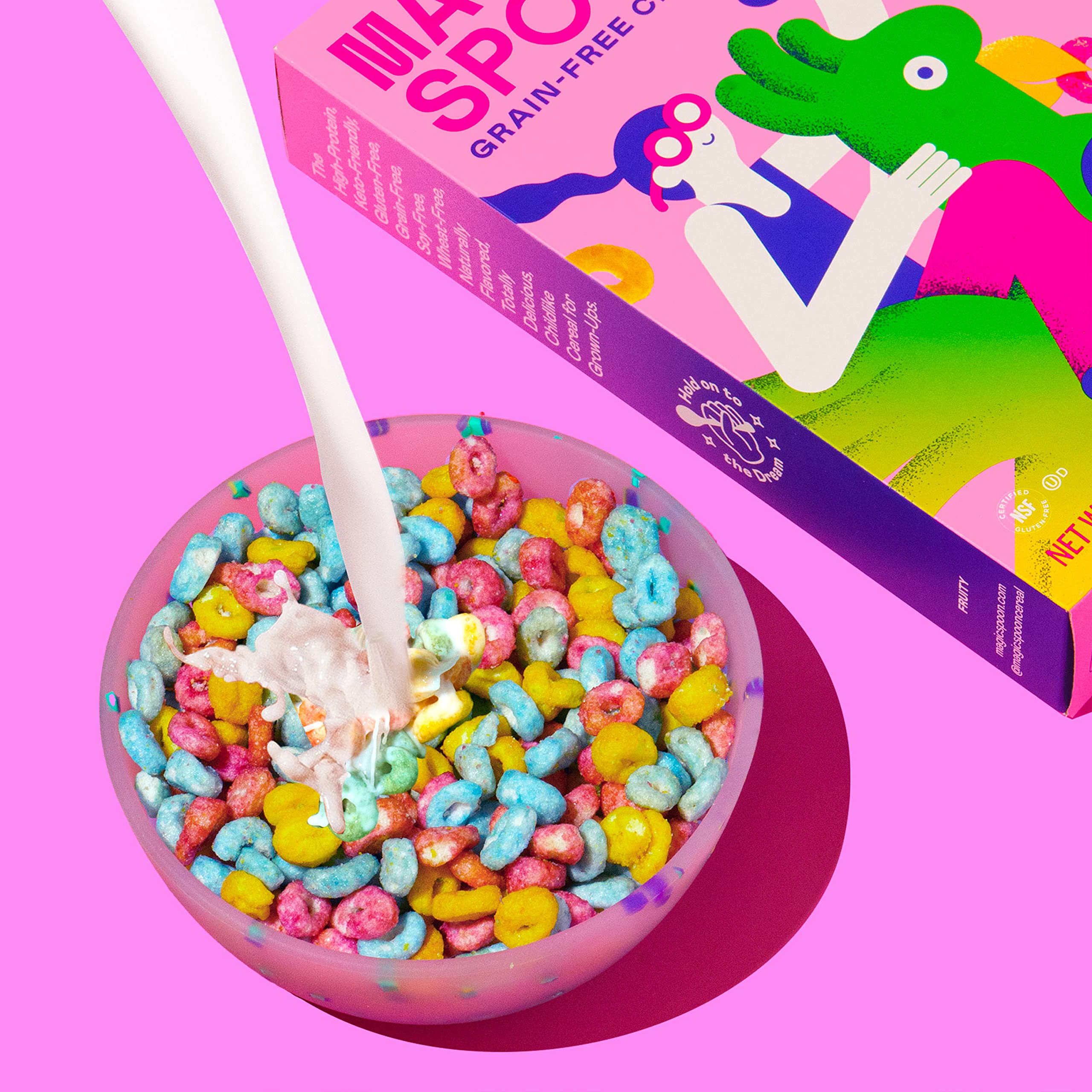 Magic Spoon Fruity Cereal 4-Pack - Keto Friendly, Low Carb, Gluten Free, Grain Free, High Protein, Zero Sugar Breakfast Cereal - Perfect for Healthy Morning Meals & Snacks
