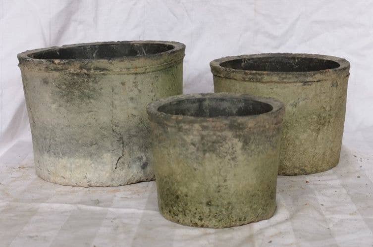 Bexley Terra Cotta Farm Pots with Mossed Blackstone - Handmade Clay Planters for Indoor & Outdoor Gardening, Succulents, Herbs, and Home Decor