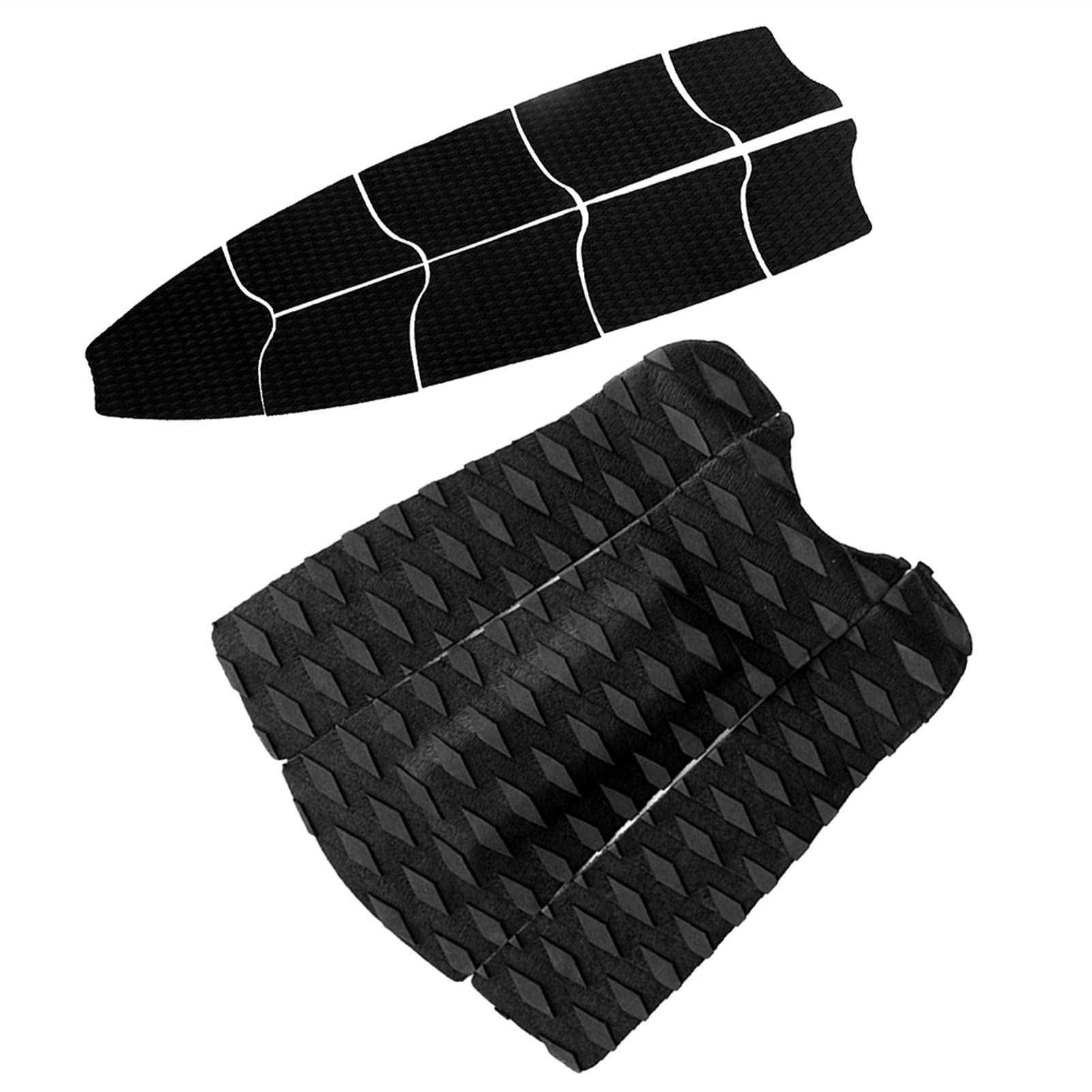 12-Piece EVA Surfboard Traction Pad Set - Deck & Tail Pads for Surfboard, Skimboard, Kiteboard & SUP - Non-Slip Grip for Indoor/Outdoor Water Sports (Black) - Perfect for Wave Riding, Beach Storage & Board Protection