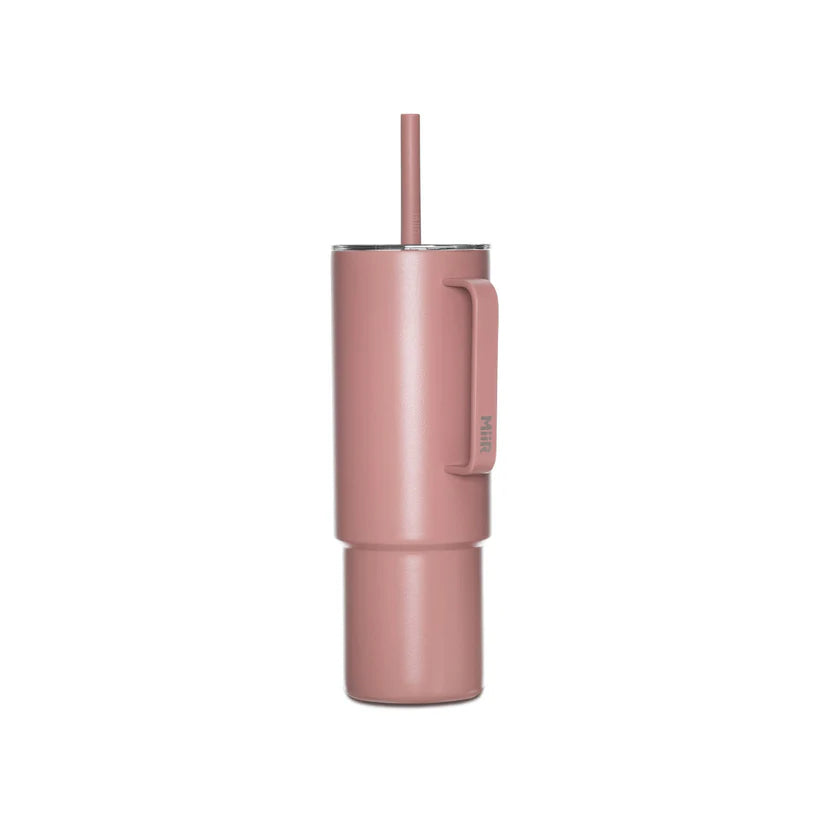 MiiR 32oz All Day Straw Tumbler with Lid - Insulated Stainless Steel Water Bottle for Hot & Cold Drinks, Leakproof Travel Cup for Gym, Hiking, Office & Outdoor Activities (Rosewood Pink)