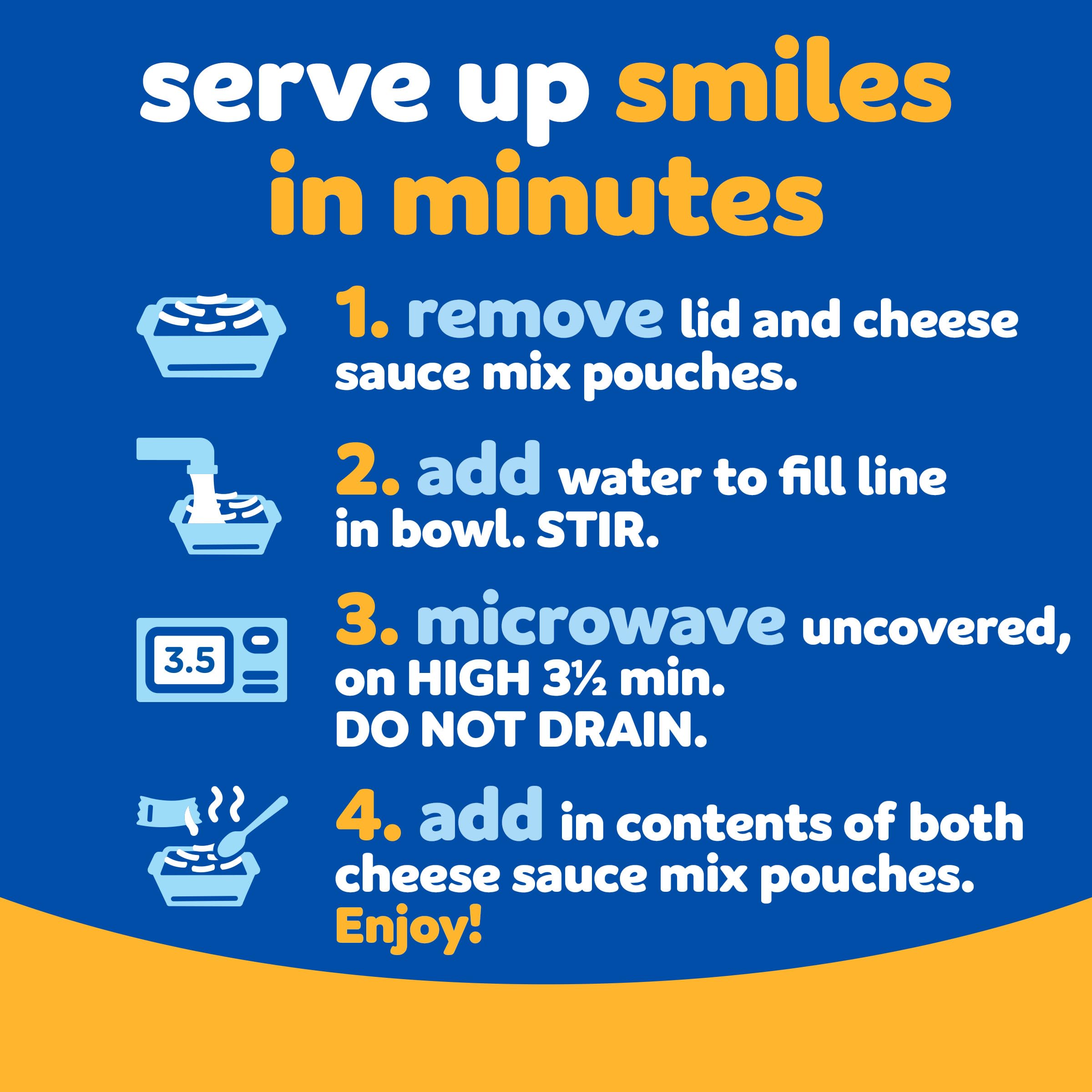 Kraft Original Mac & Cheese Dinner - Big Bowl 3.5 oz Tray | Easy Microwave Meal for Quick Lunches & Busy Weeknights
