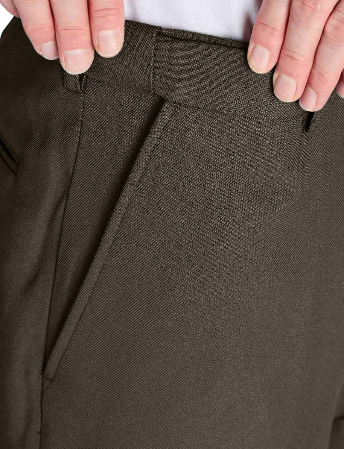 Men's Stretch Waist Formal Work Pants - Comfortable Dress Slacks with Hidden Elastic Waistband | Perfect for Office, Business Meetings & Professional Events