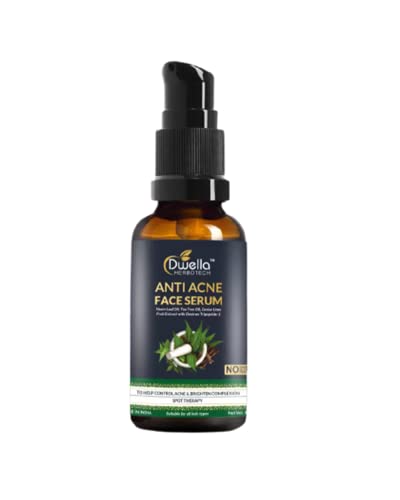 Dwella Herbotech Anti Acne Face Serum for Clear Skin - 30ml Paraben-Free, Silicone-Free & Fragrance-Free Formula - Perfect for Daily Skincare Routine & Acne-Prone Skin Care