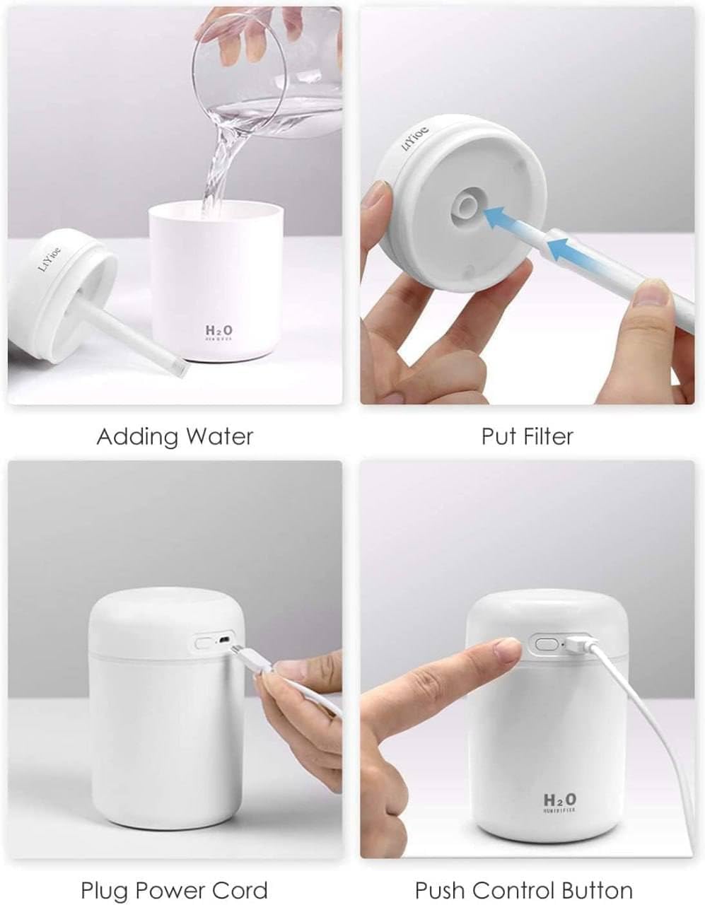 Ultrasonic Cool Mist Humidifier & Essential Oil Diffuser - Quiet Small Room Air Moisturizer for Home, Office, Nursery | Perfect for Dry Air Relief, Aromatherapy & Better Sleep