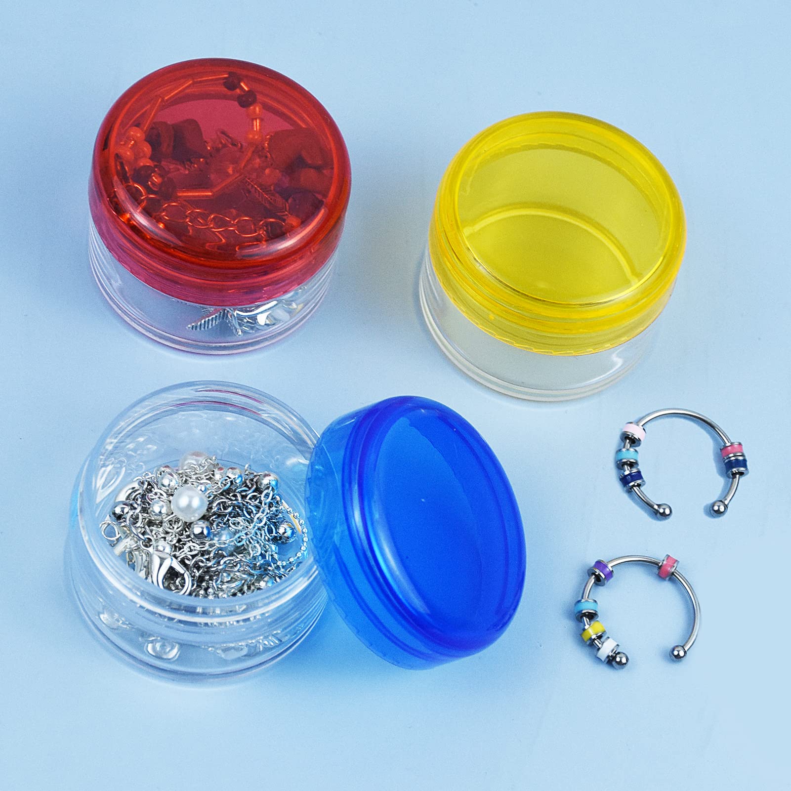 6Pcs Leakproof Travel Bottles Set - 20g & 10g Clear Plastic Cosmetic Containers with Lids for Toiletries, Makeup, Skincare Samples | Mini Cream Jars for Airplane Travel, Gym, Camping & Daily Organizing
