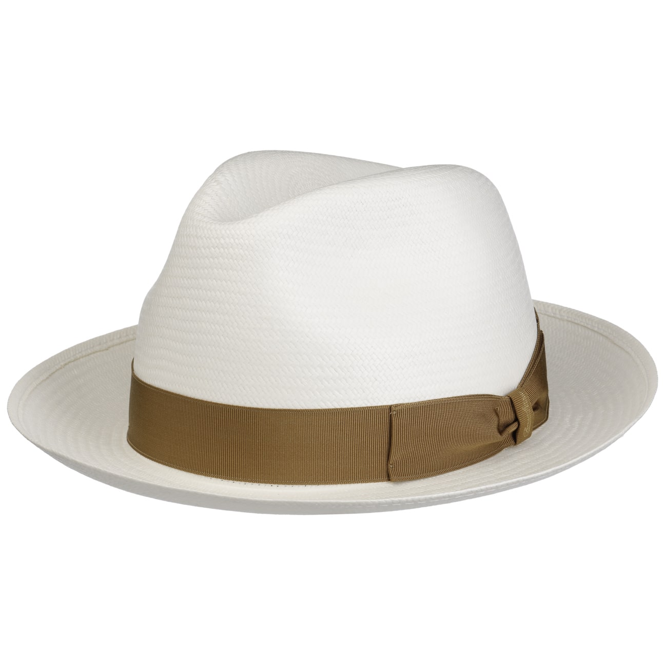 Borsalino Small Panama Hat with Grosgrain Trim - Classic Summer Straw Hat for Women, Beach Vacation, Garden Party & Outdoor Events