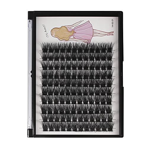Premium 3D Effect Glue Bonded Cluster Eyelashes - 120 Clusters/Box, 20MM Wide Cluster Lashes for Natural Volume | Individual Eyelash Extensions, False Eyelash Bunches | Perfect for Home Lash Extensions, Bridal Makeup & Special Occasions