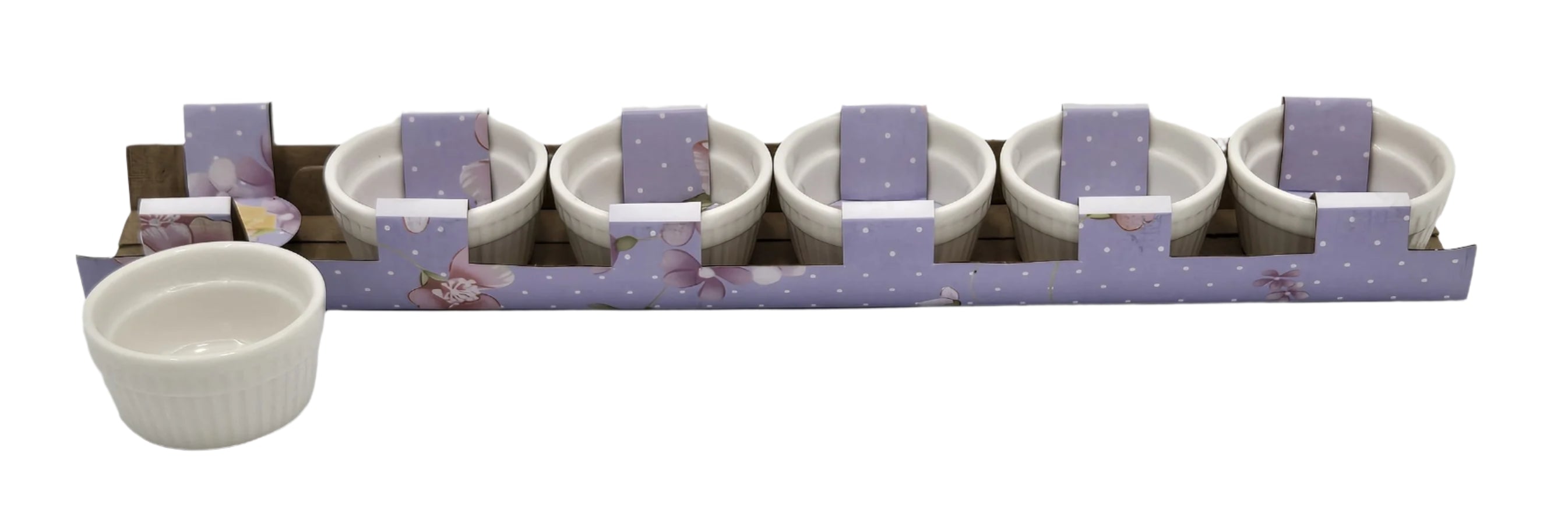 1OZ Ramekin Set of 6 - White Ceramic Baking Dishes - Perfect for Soufflés, Custards, and Individual Desserts - 36 Pieces per Case
