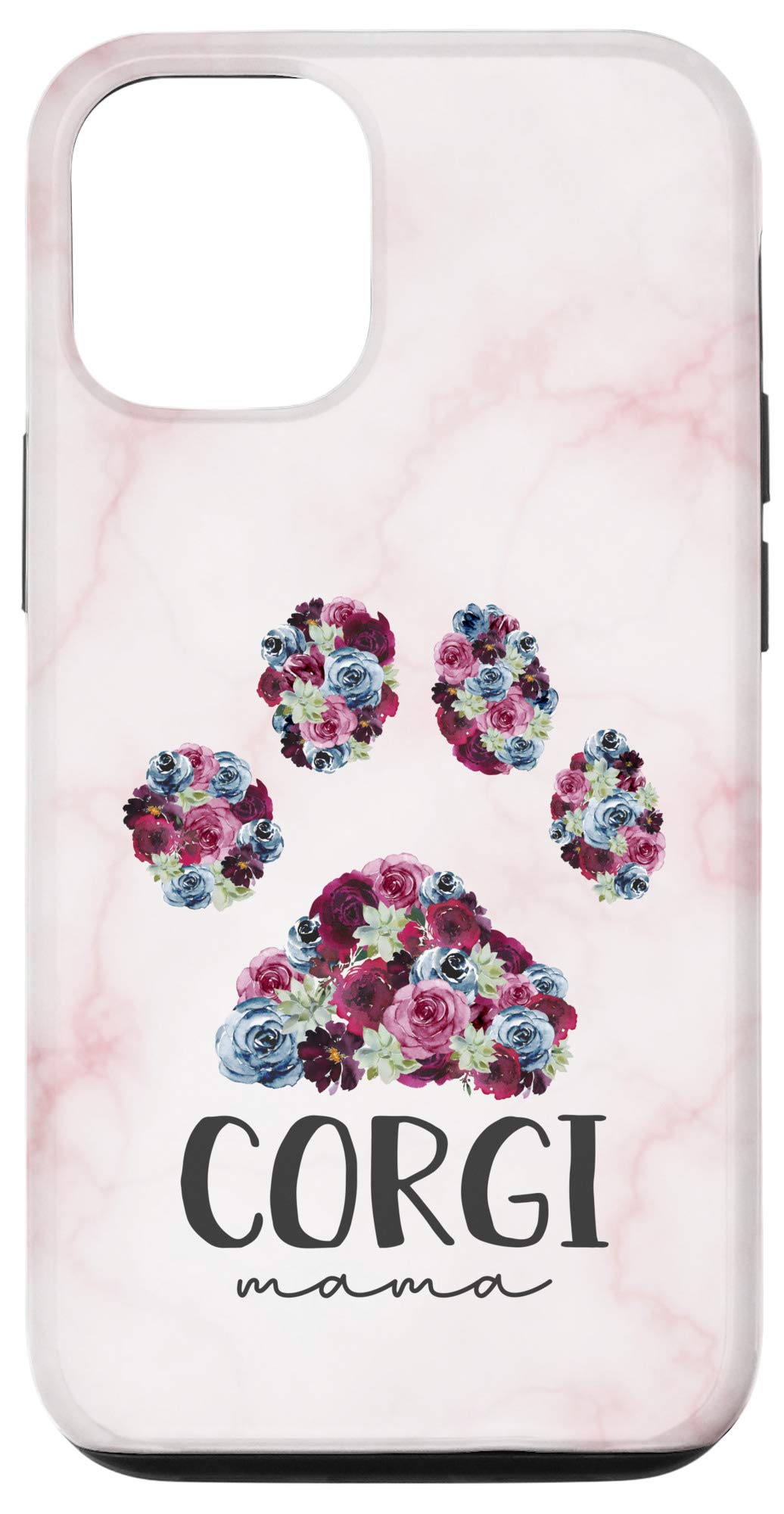 iPhone 12/12 Pro Floral Corgi Dog Paw Case - Cute Pembroke Welsh Corgi Mom Phone Cover | Perfect for Dog Lovers & Corgi Owners