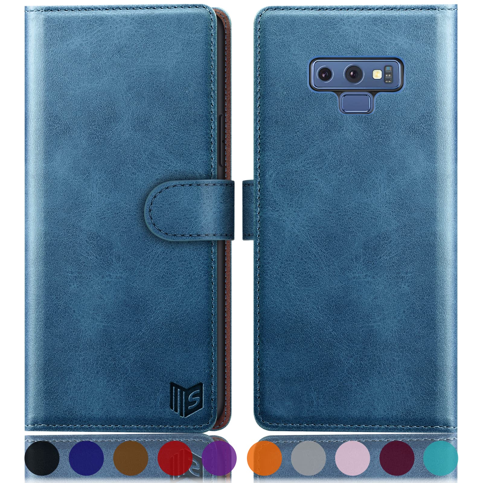 RFID Blocking Leather Wallet Case for Samsung Galaxy Note 9 6.4