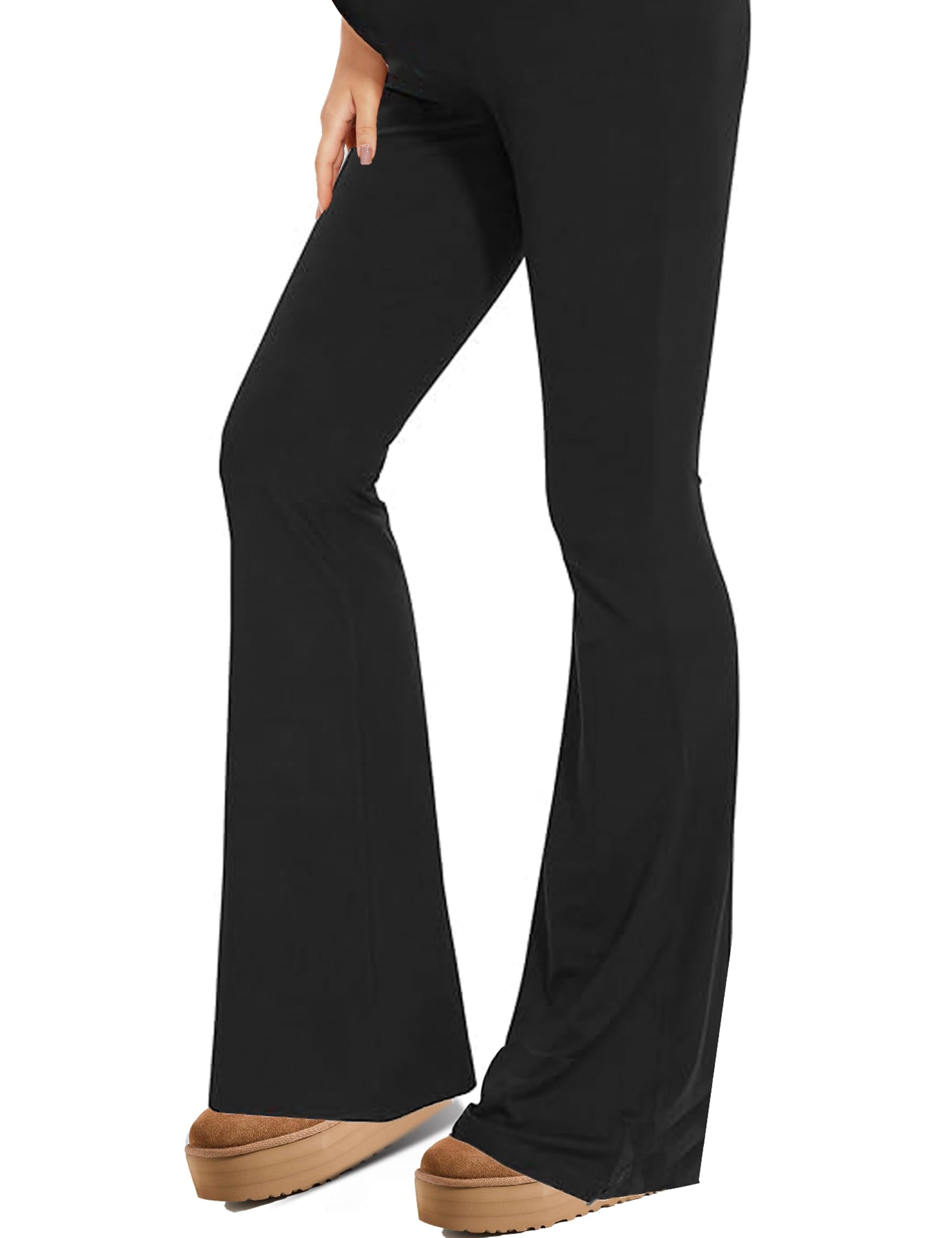 Buttery Soft Maternity Flare Leggings - High Waisted Over Belly Pregnancy Yoga Pants for Before, During & After Pregnancy | Comfortable Stretchy Workout & Lounge Wear