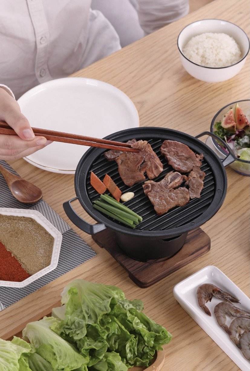 Korean BBQ Grill - Portable Mini Smokeless Indoor/Outdoor Electric Grill for Home, Camping & Party | Perfect for Korean BBQ, Meat, Vegetables & More