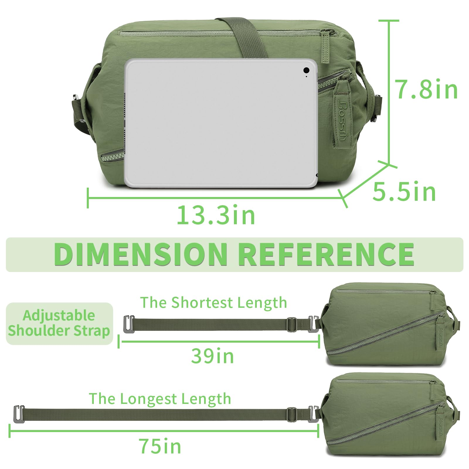 BOSSTIN Small Gym Duffle Bag for Women & Men - Lightweight Crossbody Workout Bag for Fitness, Travel & Sports - Compact 3-in-1 Sports Bag (Army Green) - Perfect for Gym, Workouts, Yoga & Weekend Getaways