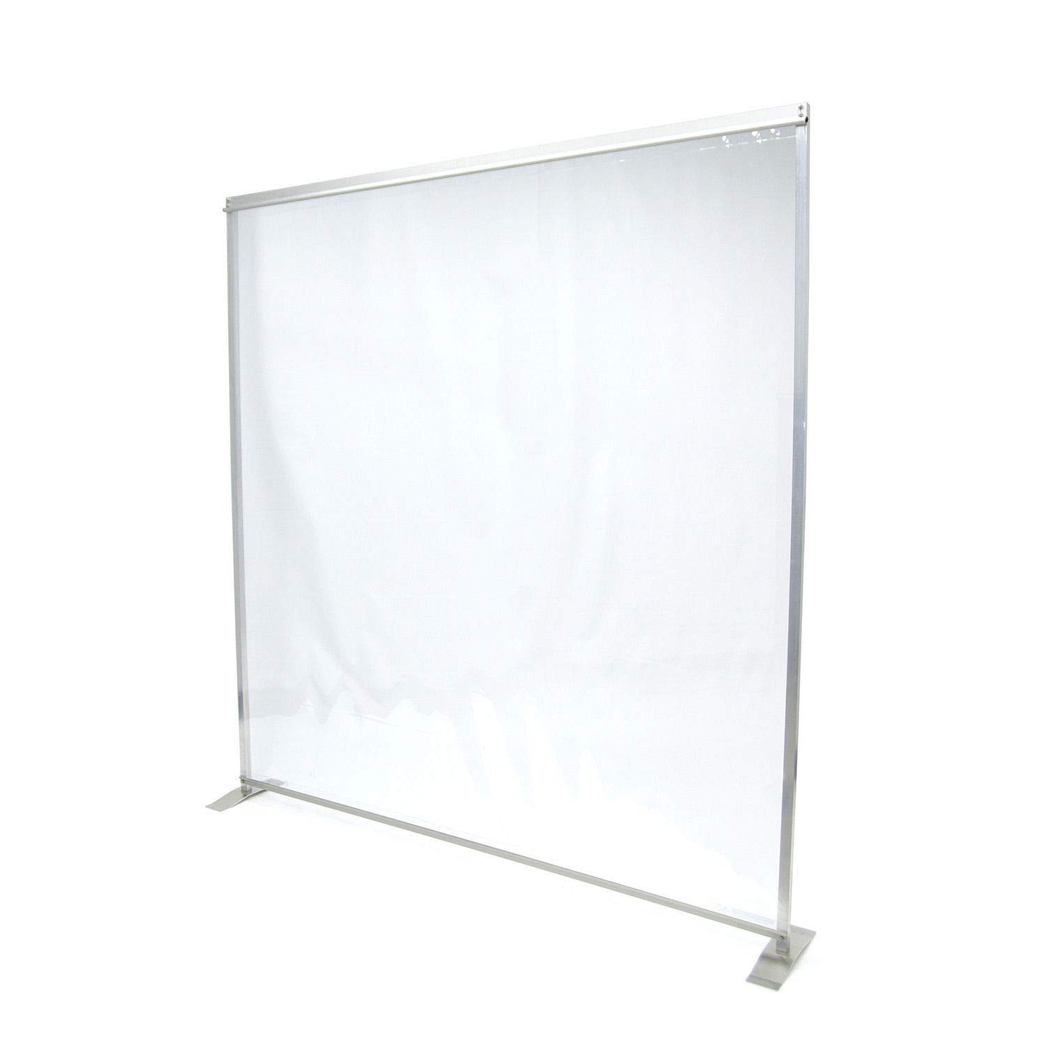 6' W x 6' H Clear Portable Safety Partition - Freestanding Room Divider for Social Distancing in Offices, Schools & Events