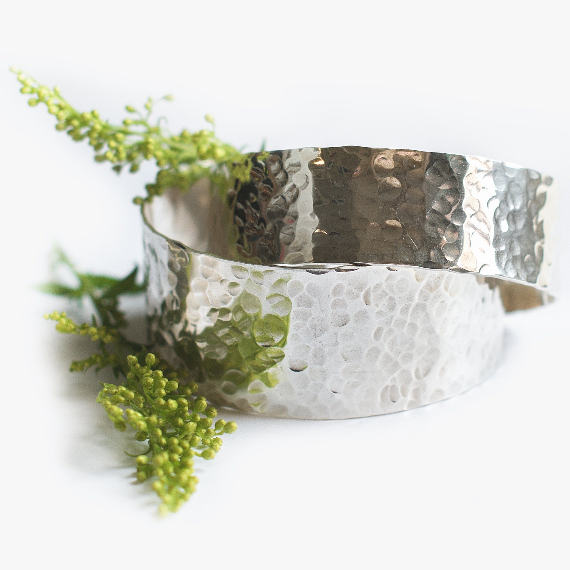 Hand Hammered Sterling Silver Cuff Bracelet for Women - Elegant Boho Jewelry for Everyday Wear & Special Occasions