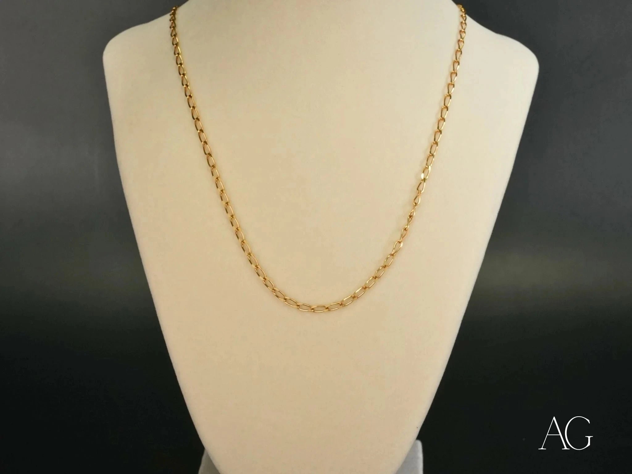 18K Yellow Gold Classic Link Chain Necklace for Women - Elegant & Timeless Jewelry for Everyday Wear, Parties & Special Occasions