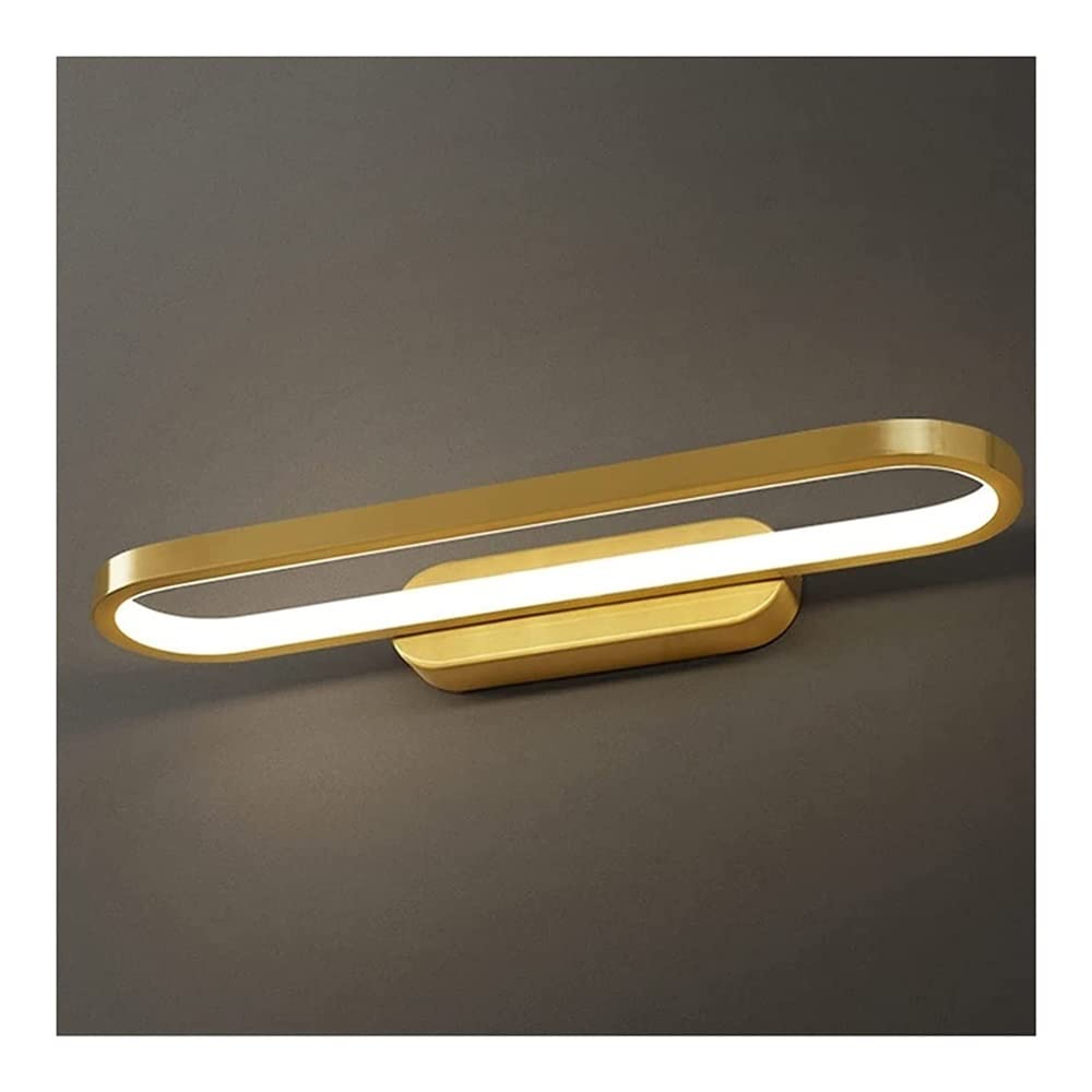 Modern LED Wall Sconce Light Fixture - Brass Finish Gold Vanity Bathroom Lighting - Creative Indoor Decorative Lamp for Living Room, Bedroom, Hallway - Perfect for Ambient Lighting & Home Decor