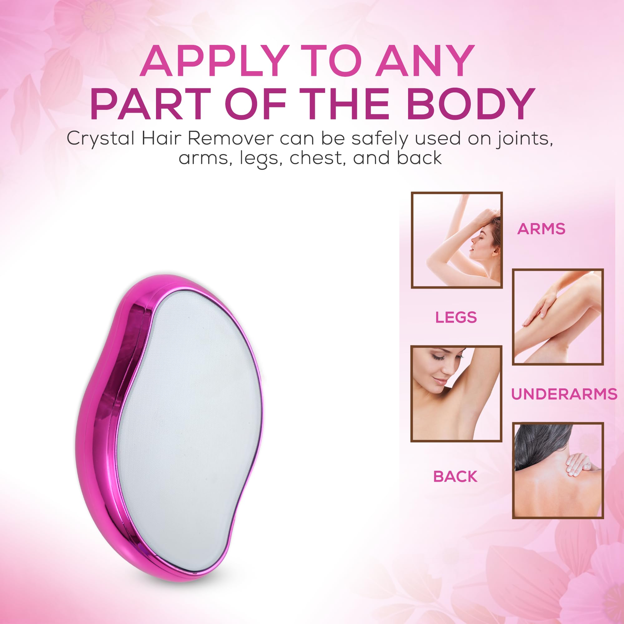 KLASSIK Crystal Hair Removal Device - Painless & Reusable Hair Remover for Women, Men & Kids | Portable & Washable Crystal Hair Eraser | Perfect for Face, Legs, Arms & Bikini Line at Home or Travel