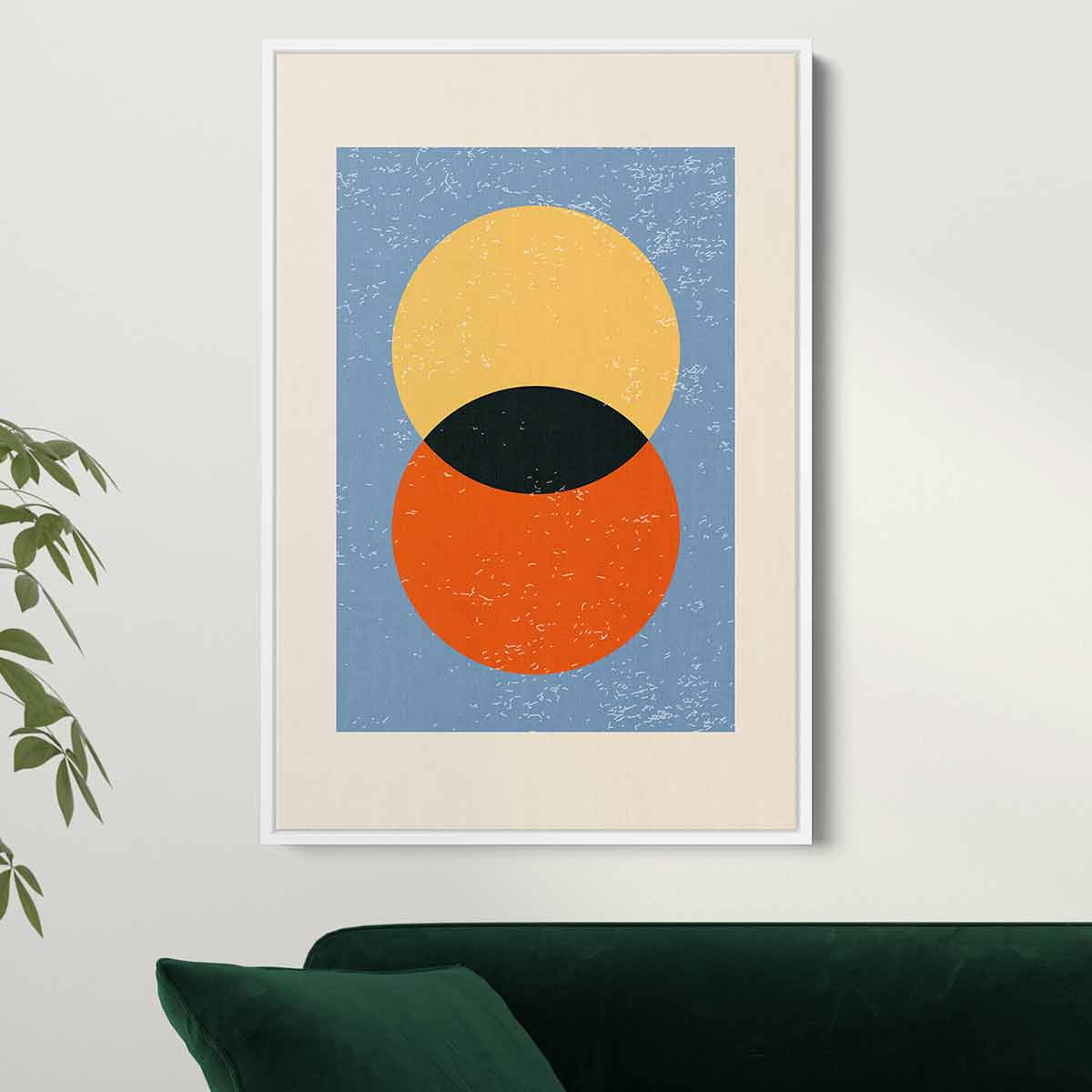 Orange Circle Wall Art Canvas 0668 - Modern Abstract Painting for Living Room, Bedroom & Office Decor