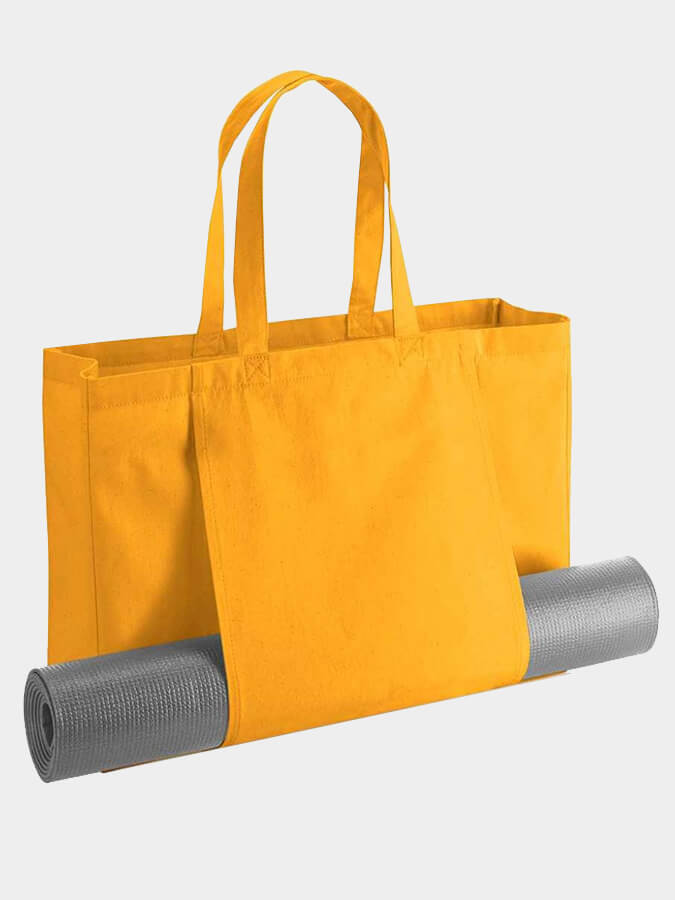 Westford Mill EarthAware Organic Cotton Yoga Tote Bag - Eco-Friendly Reusable Shopping & Gym Bag for Yoga, Beach & Travel | Sustainable & Stylish Carryall