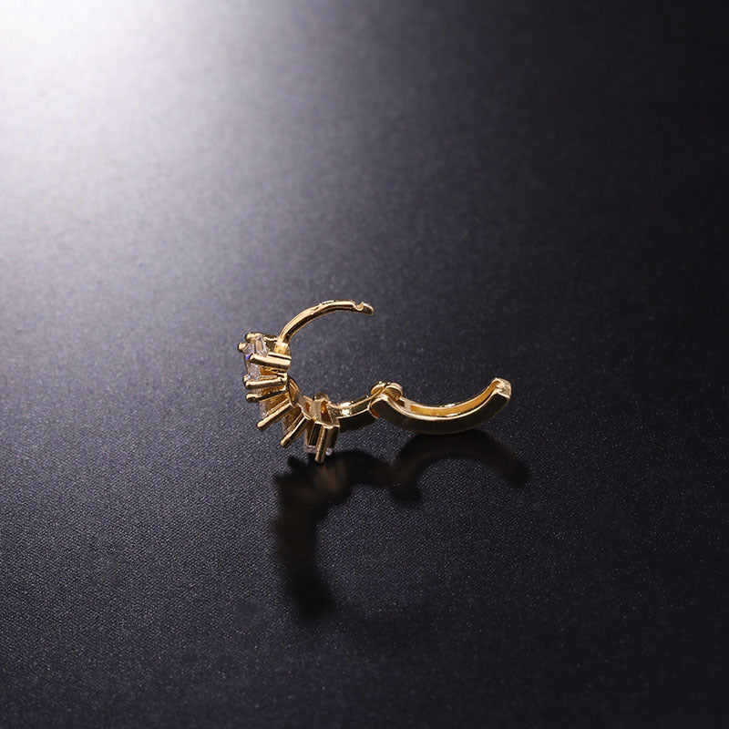 18K Gold Geometric Helix Hoop Earrings for Women | HSPJ238 | Perfect for Parties, Weddings & Everyday Wear