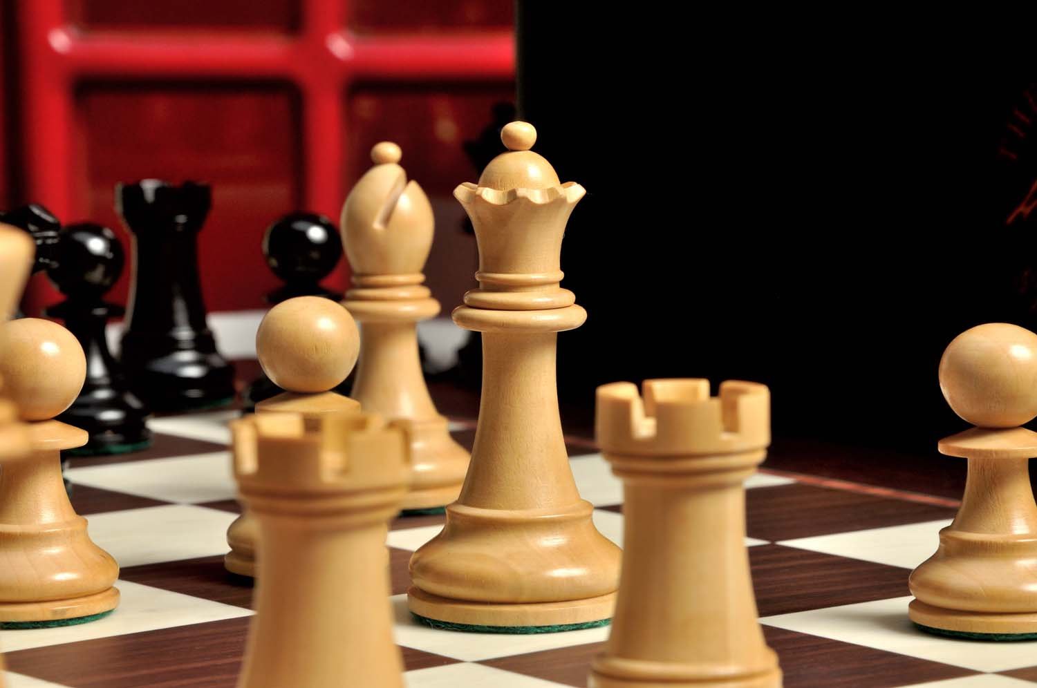 The House of Staunton Wild Knight Series Chess Set with Box & Board - 3.75