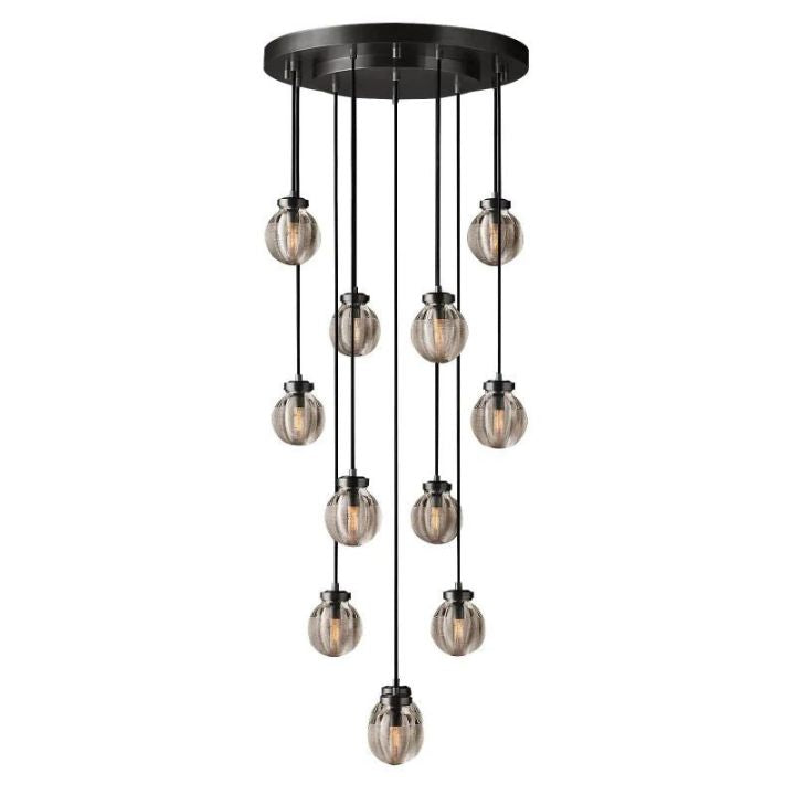 Augety Modern Round Chandelier - 22 Inch Spherical Crystal Ceiling Light Fixture for Dining Room, Living Room, Bedroom, and Foyer Lighting