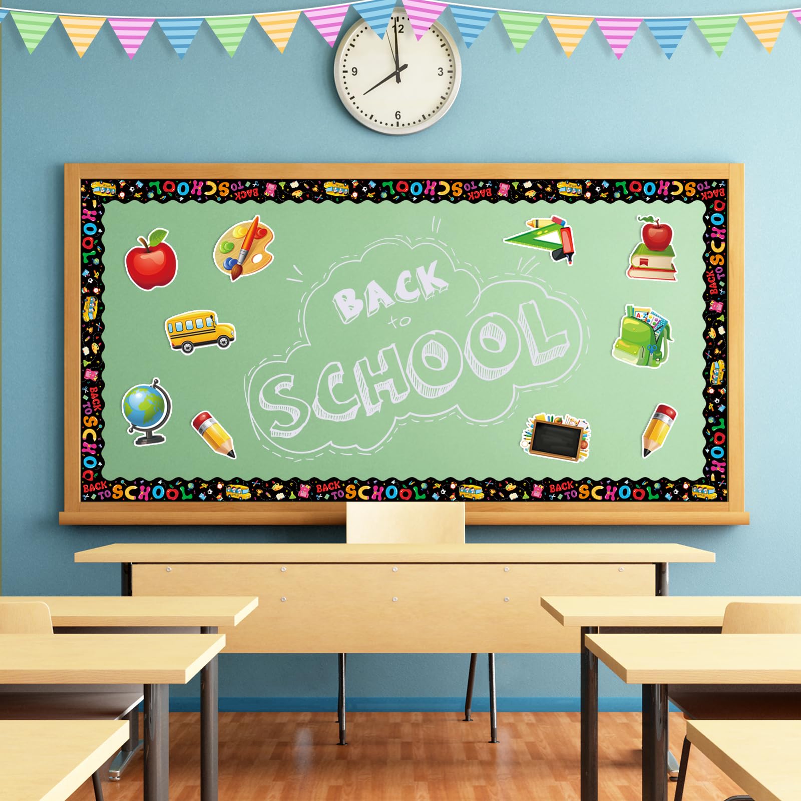 84-Piece Back to School Bulletin Board Decor Set - First Day of School Cutouts & Borders - Classroom Party Supplies for Teachers & Students - Perfect for School Open House, Classroom Decorations & Welcome Back Events