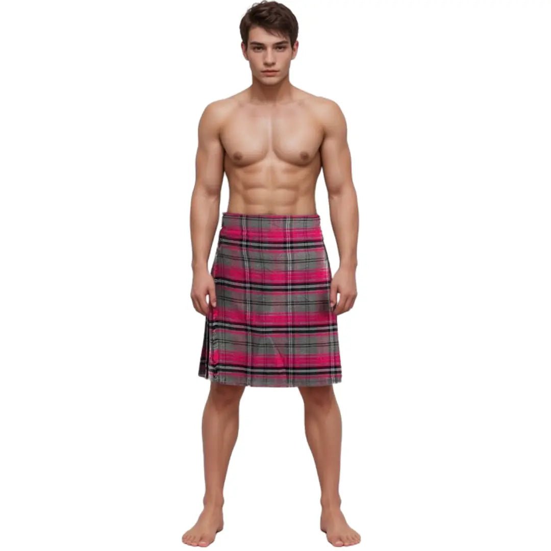 Custom Ailsa Pink Tartan Kilt for Women - Traditional Scottish Kilt Skirt with Adjustable Buckles | Perfect for Highland Dancing, Weddings & Celtic Events