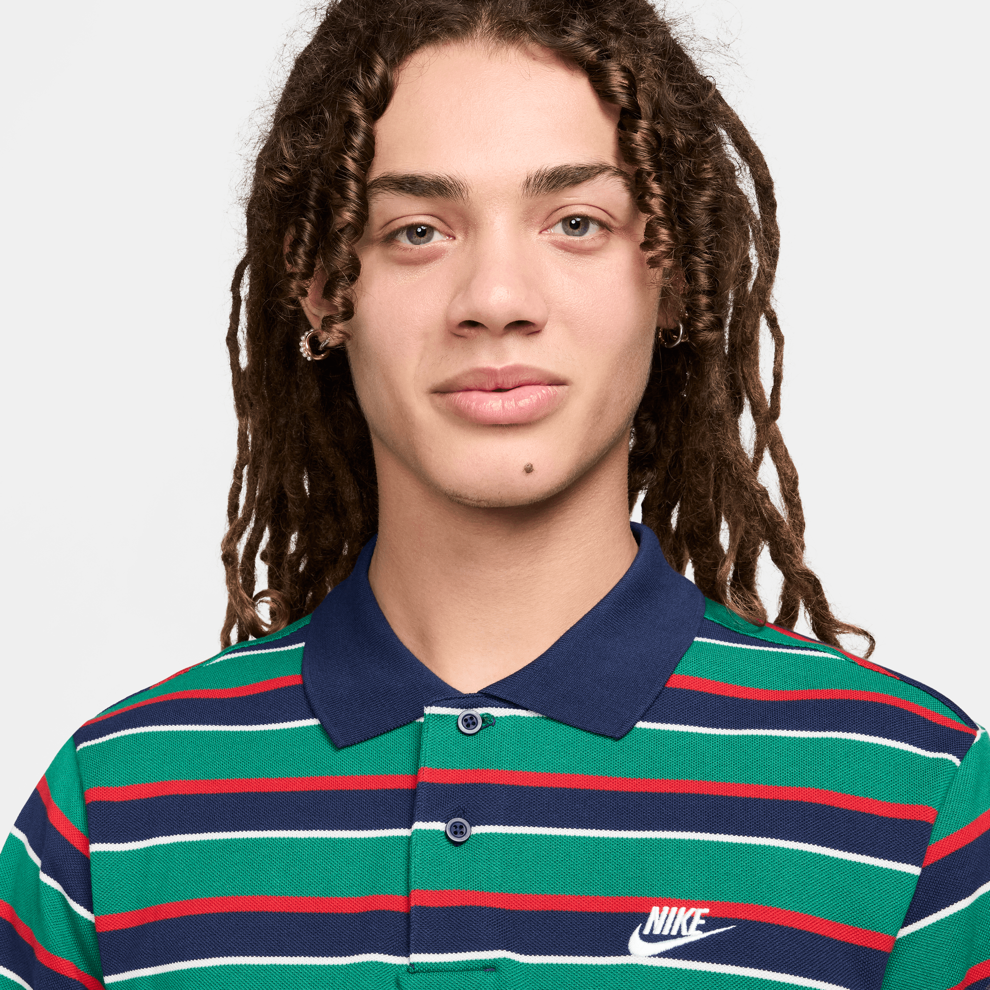 Men's Striped Polo Shirt - Green, Navy & Red Color Options | Casual Golf & Business Casual Wear