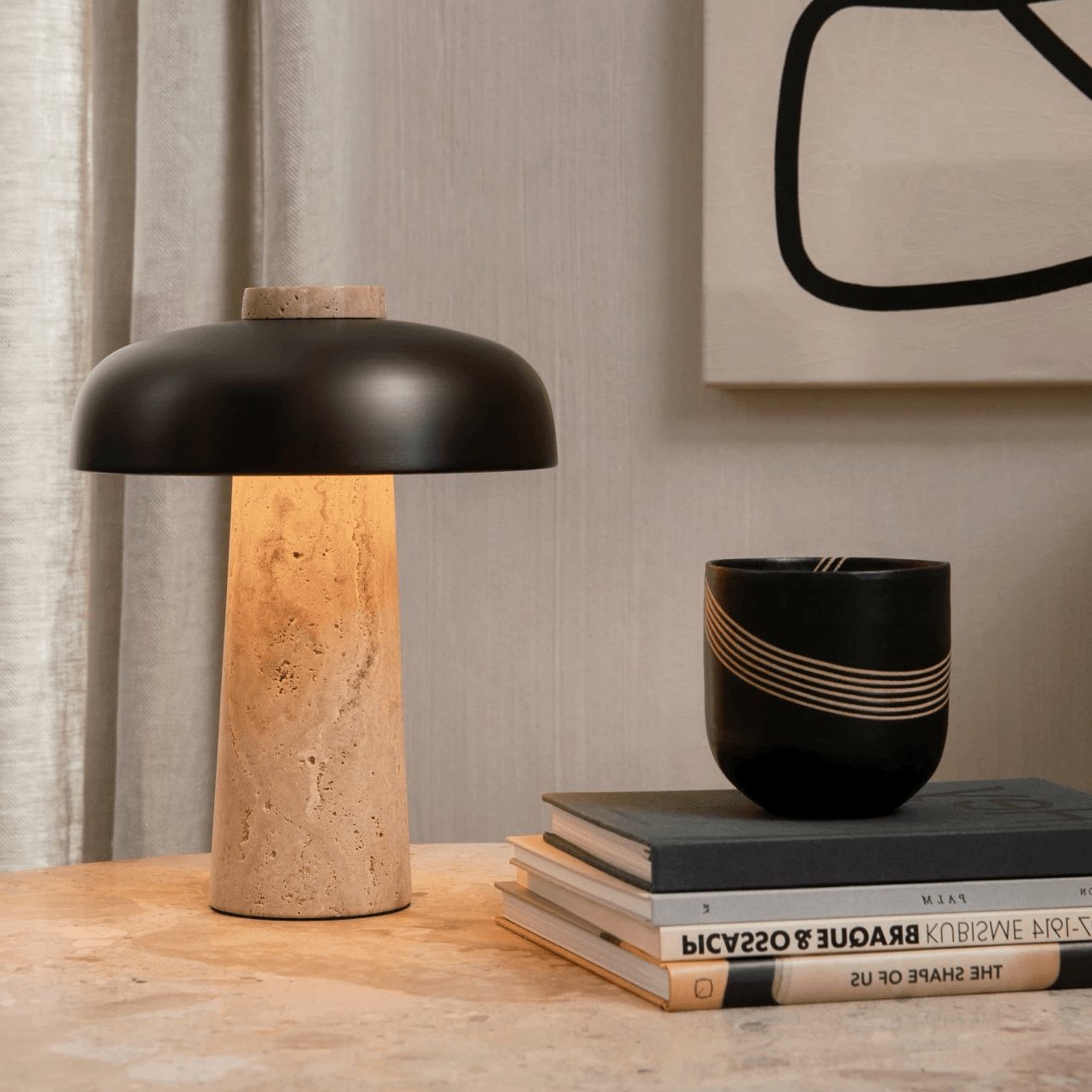 Modern Terra Dome Table Lamp - Stylish LED Bedside Lamp for Bedroom, Living Room & Office - Warm White Light with Adjustable Brightness - Perfect for Reading, Relaxing & Decor