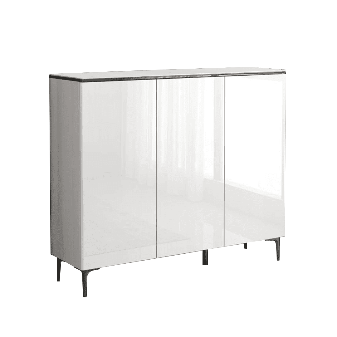 Musto 3-Door Shoe Cabinet with Sintered Stone - Modern Entryway Storage Organizer for Shoes, Boots & Accessories | Perfect for Hallway, Mudroom & Closet Organization