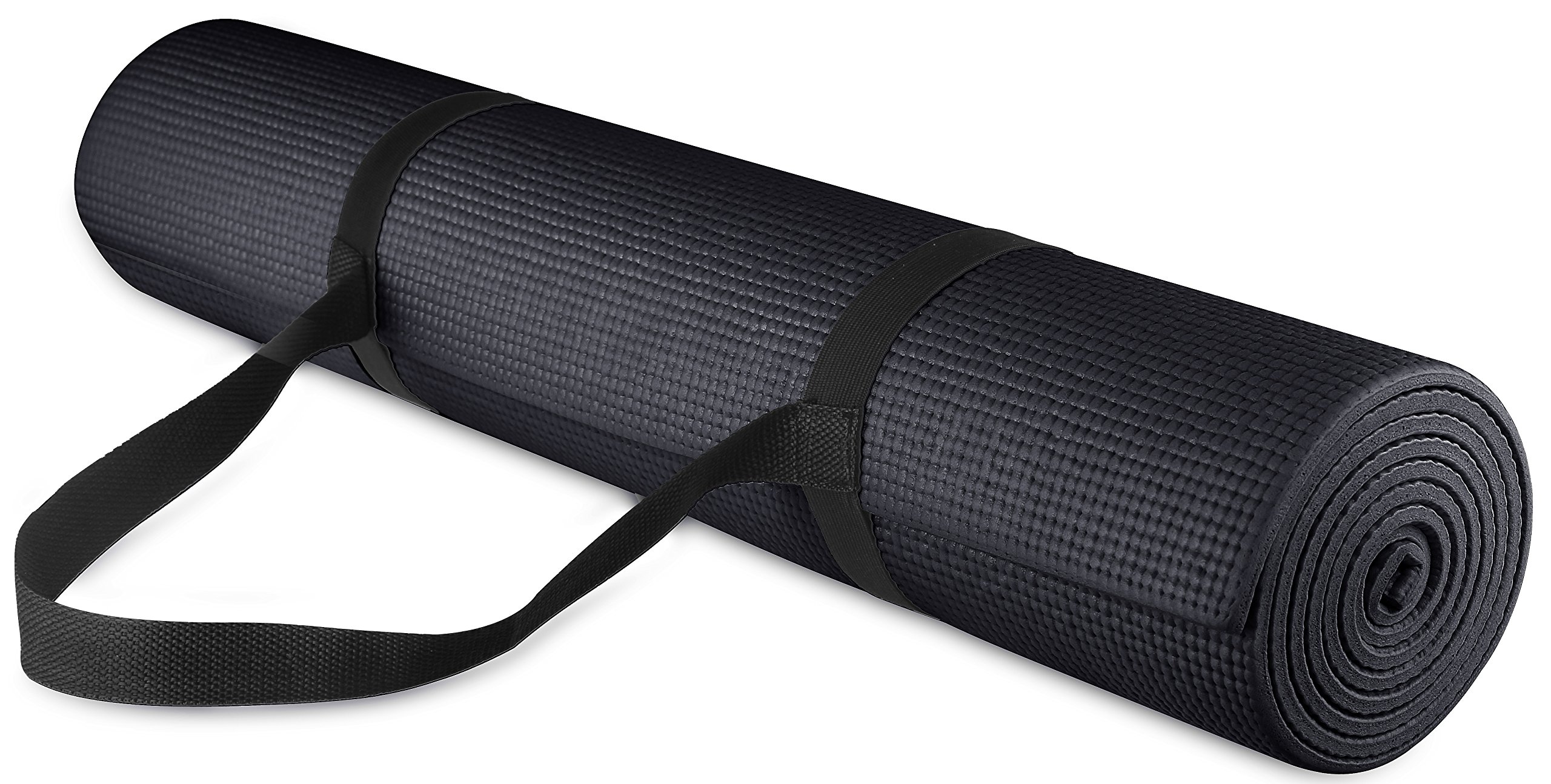 Premium 1/4-Inch Thick High-Density Non-Slip Yoga Mat with Carrying Strap - Tear-Resistant for Pilates, Home Workouts & Gym Use - Multiple Colors Available