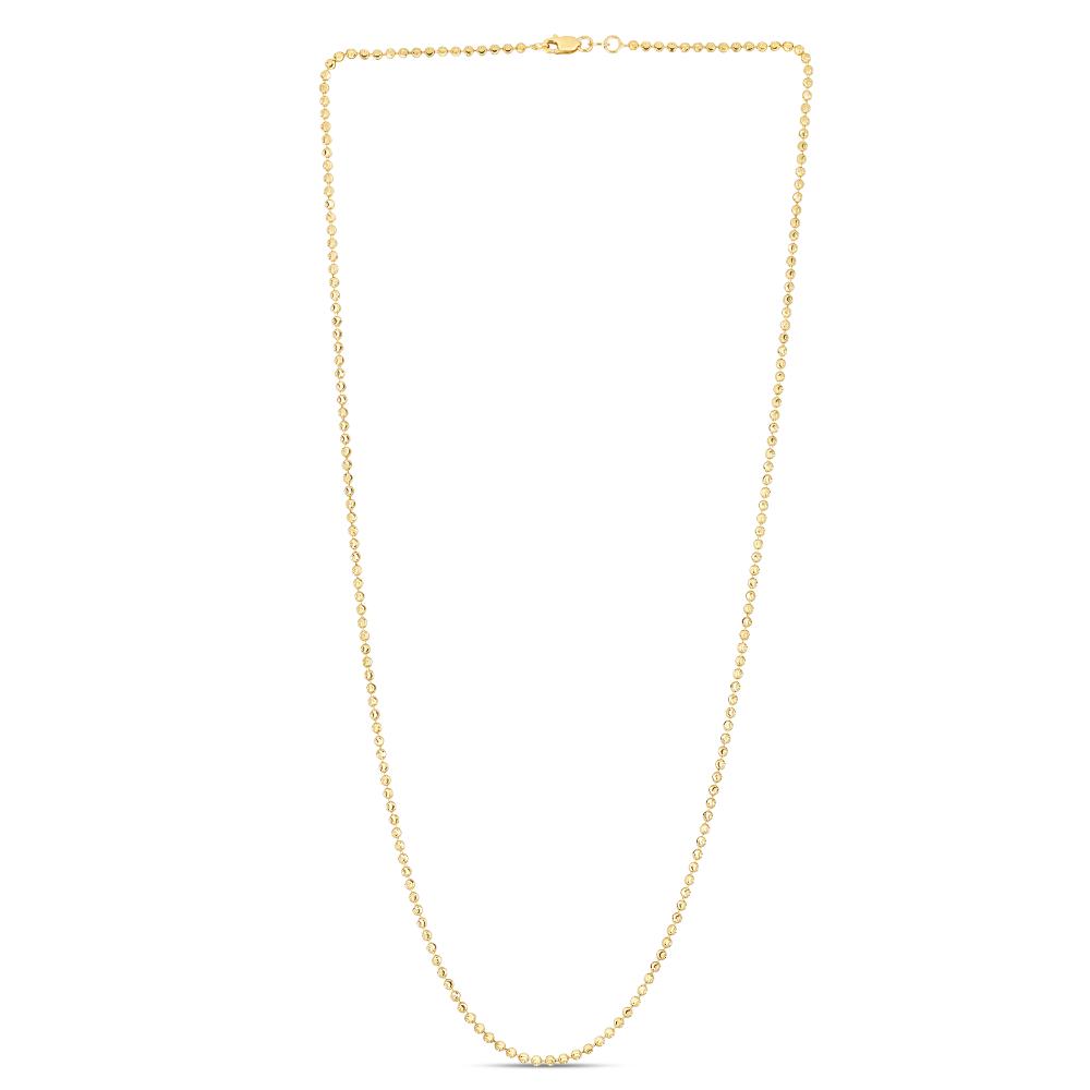14K Gold 2mm Moon Chain Necklace for Women - Dainty & Elegant Jewelry Gift for Her - Perfect for Everyday Wear, Date Nights & Special Occasions