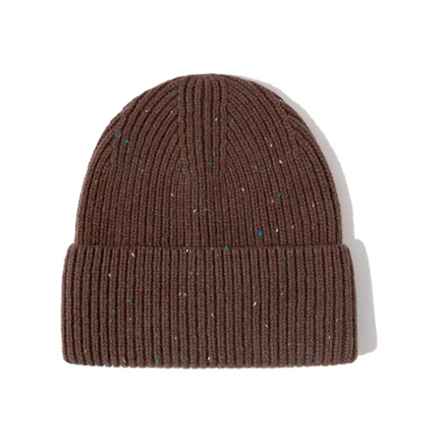 FLOOF Speckled Brown Wool Hat - Warm & Stylish Winter Beanie for Women & Men - Perfect for Outdoor Activities, Skiing, and Cold Weather Fashion