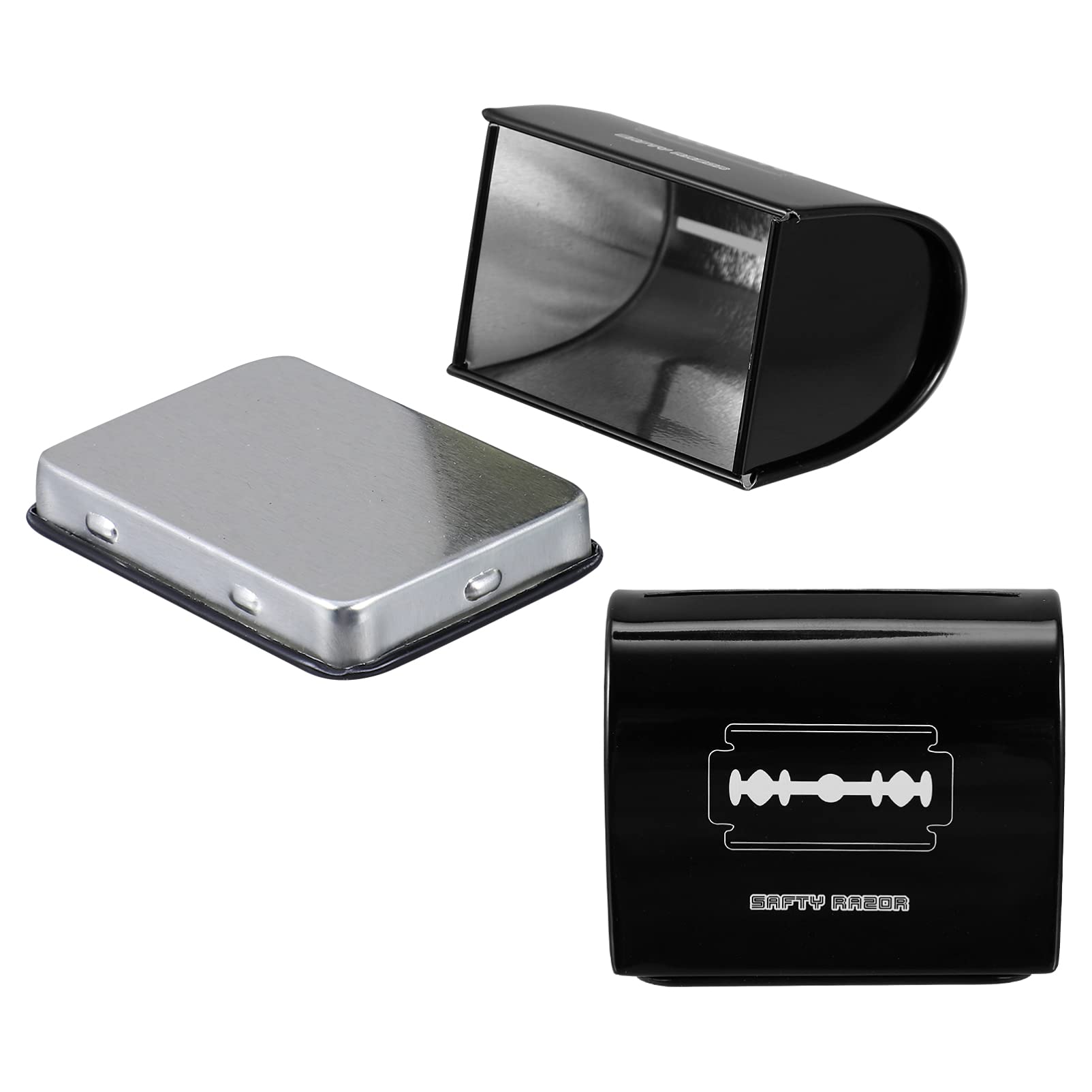 Uonlytech Men's Shaving Razor with 2 Blades & Disposal Case - Safe Blade Bank & Travel Storage Container for Salon & Home Use - Perfect for Travel & Daily Grooming