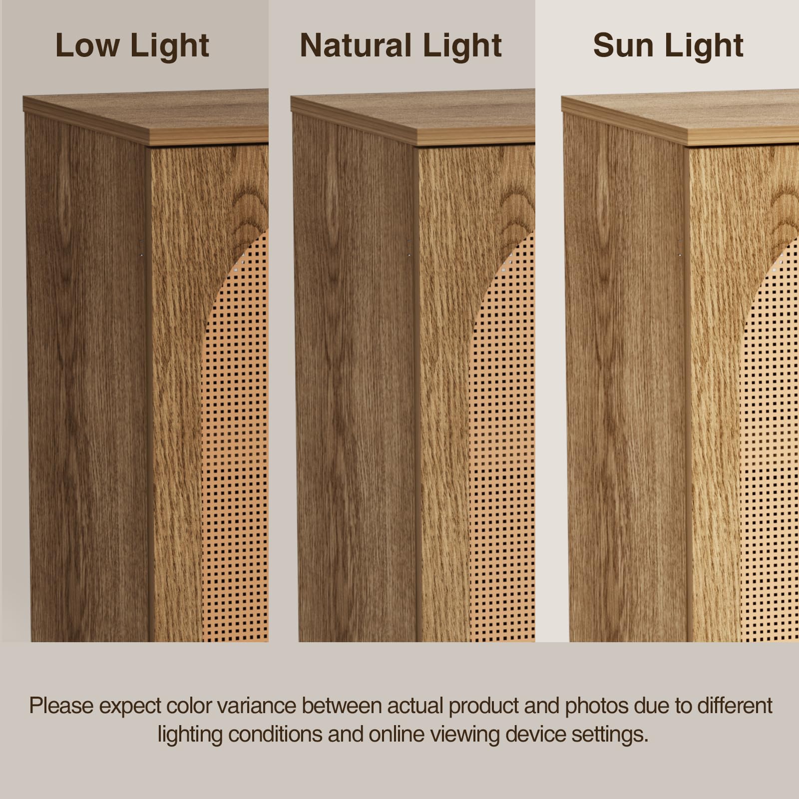 Rattan Sideboard Buffet Cabinet with Metal Legs - Boho Style Credenza for Living Room, Hallway, Entryway - Natural Wood & Woven Rattan Storage Cabinet | Perfect for Dining Room Storage, Home Decor, and Entertaining Guests