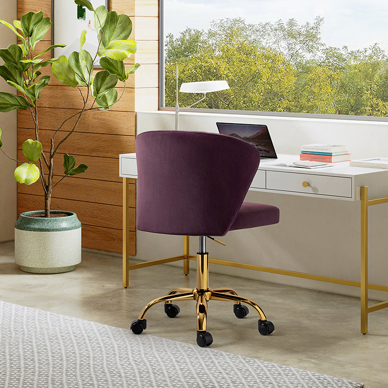Premium Chandra Velvet Office Chair - Ergonomic Executive Desk Chair with Lumbar Support for Home & Office Workspaces - Comfortable Modern Computer Chair for Long Hours of Sitting
