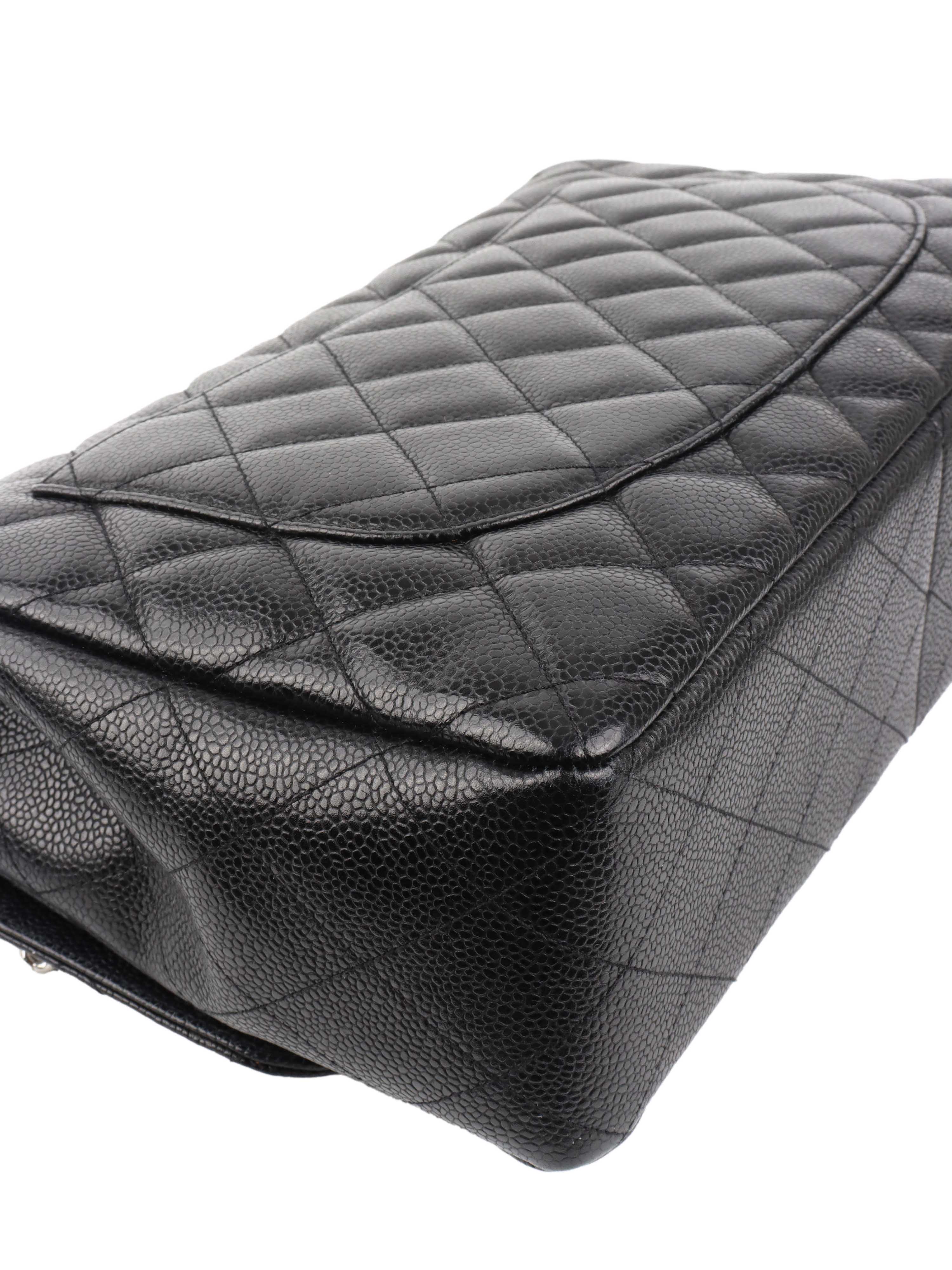 Authentic Chanel Black Jumbo Classic Flap Bag in Caviar Leather - Luxury Designer Handbag for Women, Perfect for Parties, Work & Everyday Use