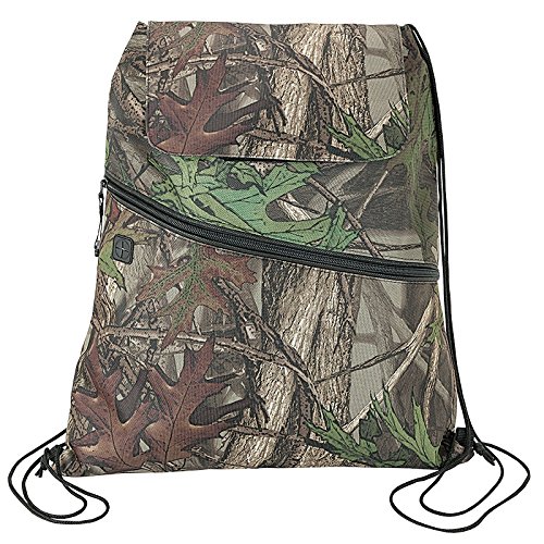 Camo Insulated Drawstring Backpack Cooler Bag with Water-Tight PEVA Lining - Perfect for Camping, Hiking, Beach Trips and Outdoor Adventures