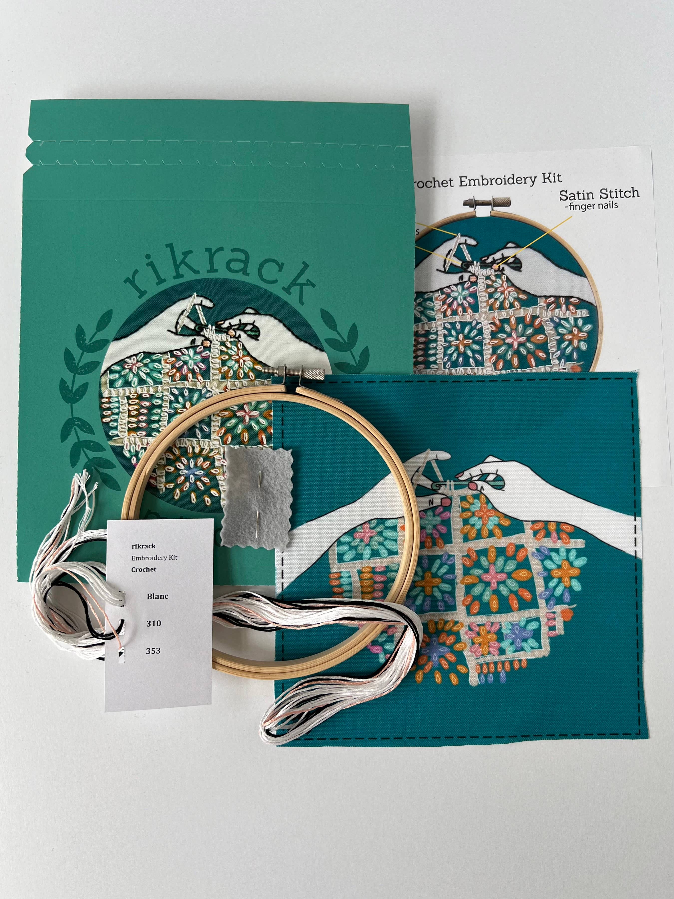 Complete Crochet Hand Embroidery Kit for Beginners - DIY Yarn Needlework Set with Hook, Thread & Patterns - Perfect for Home Decor, Gifts & Craft Projects