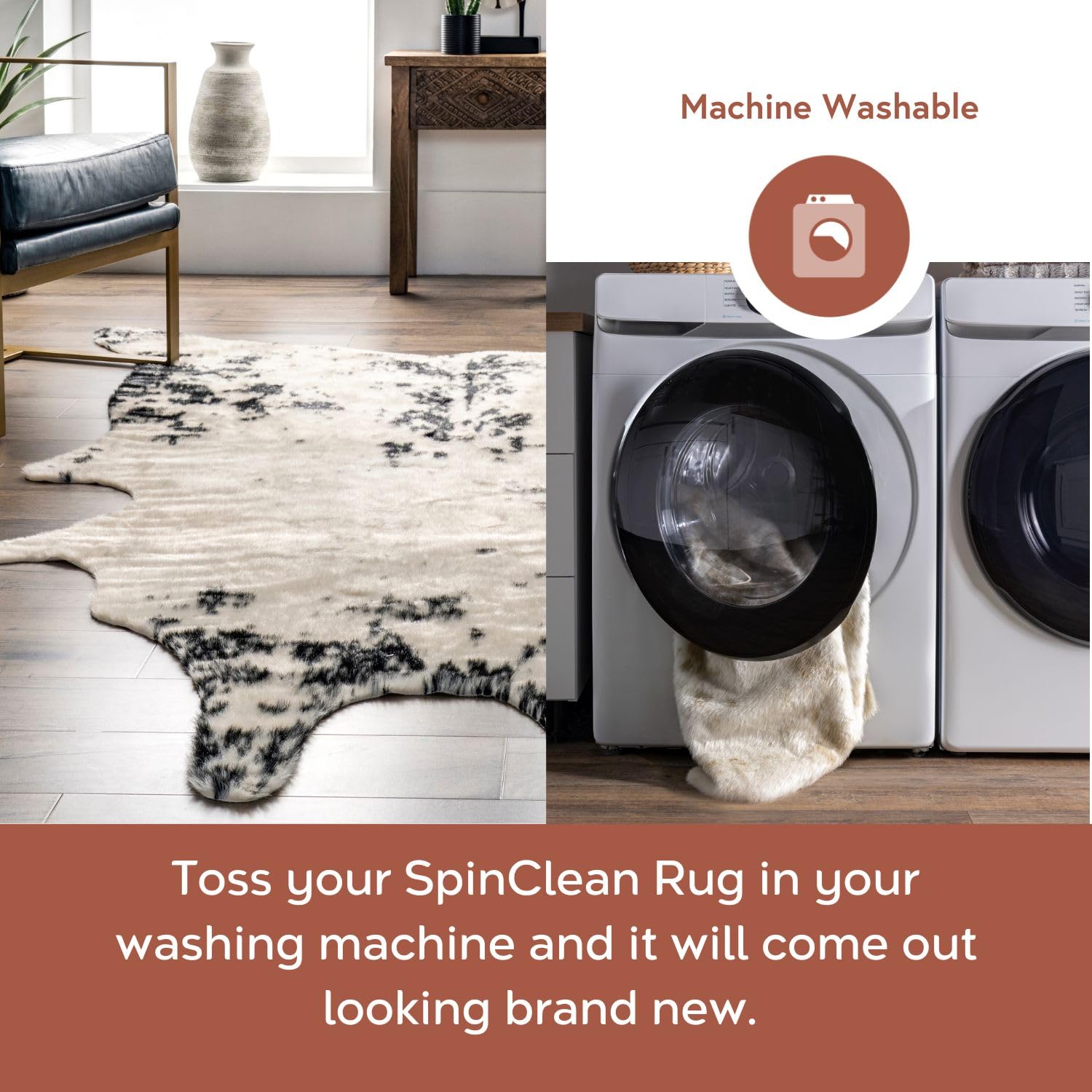 nuLOOM Marcia Black 5' x 7' SpinClean Machine Washable Stain-Resistant Area Rug - Medium Pile for Living Room, Bedroom & Dining Room | Soft & Durable Floor Covering for High Traffic Areas
