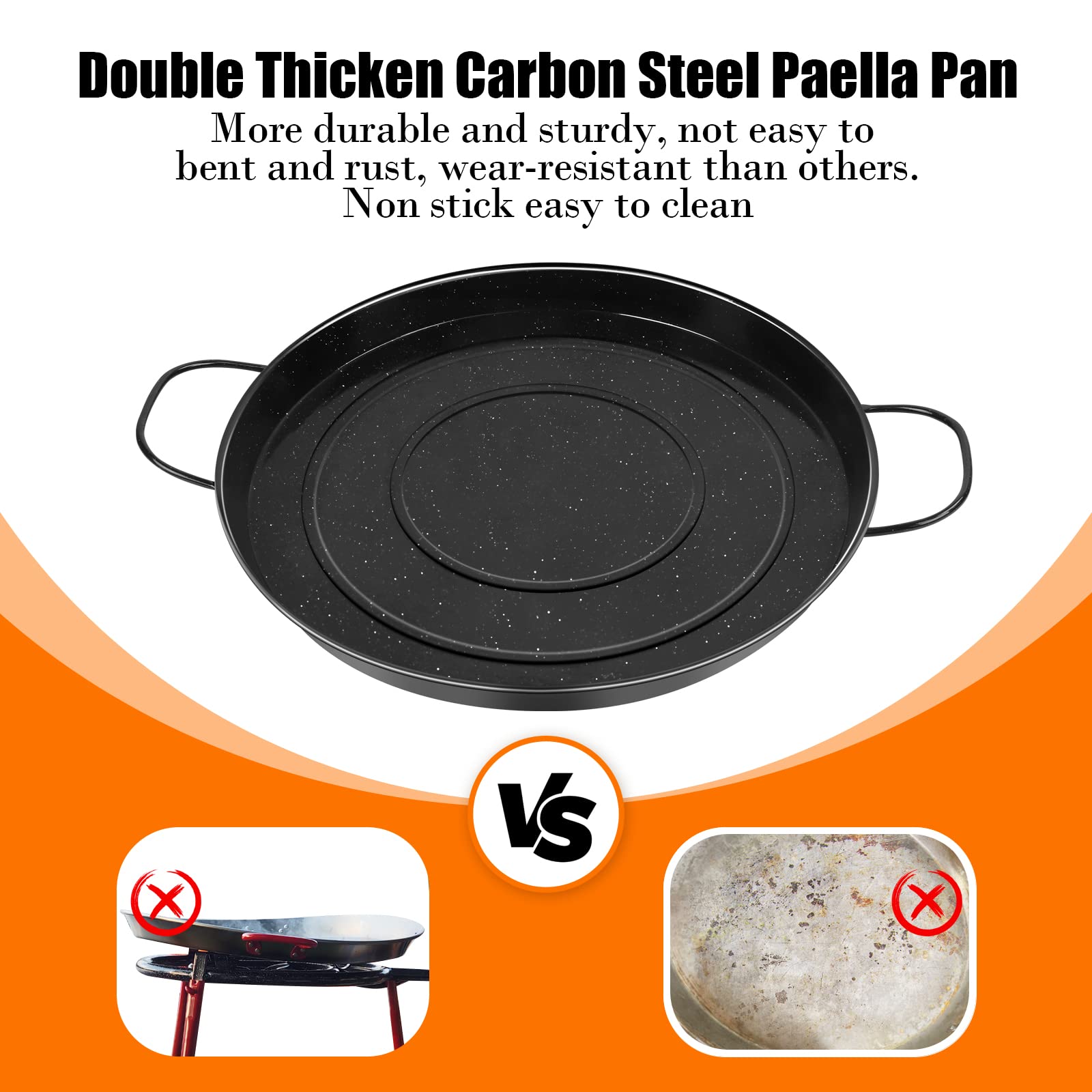 18 Inch Professional Paella Pan and Burner Set with Stand - Includes Carry Bag, Built-In Ignitor & Regulator Hose - Perfect for Outdoor Cooking, Parties & Spanish Cuisine (12 Servings)