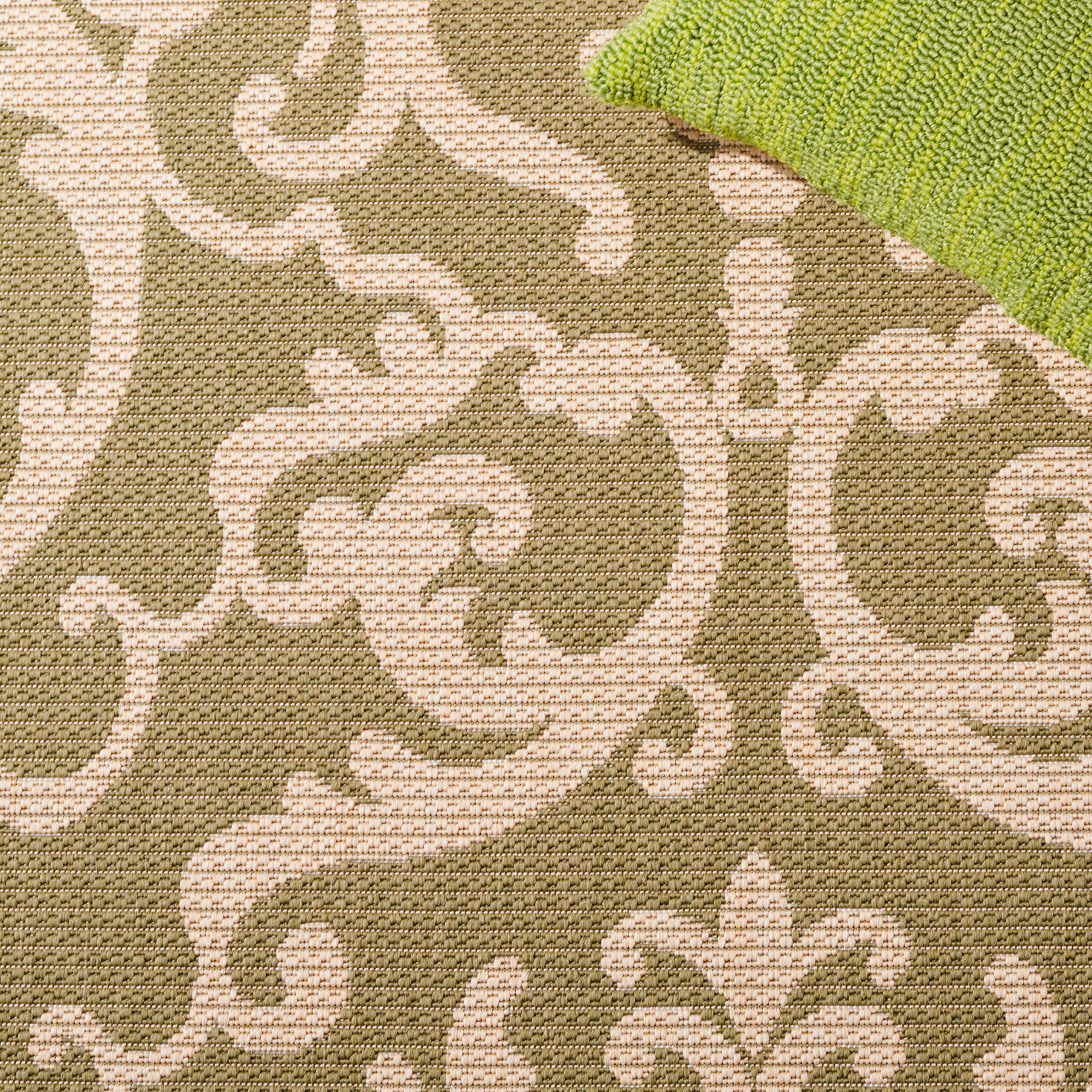 SAFAVIEH Courtyard Collection 9' x 12' Olive & Natural Indoor Outdoor Area Rug - Non-Shedding, Washable, Easy Care - Perfect for Patio, Backyard, Mudroom, Living Room & Bedroom (CY2663-1E06)