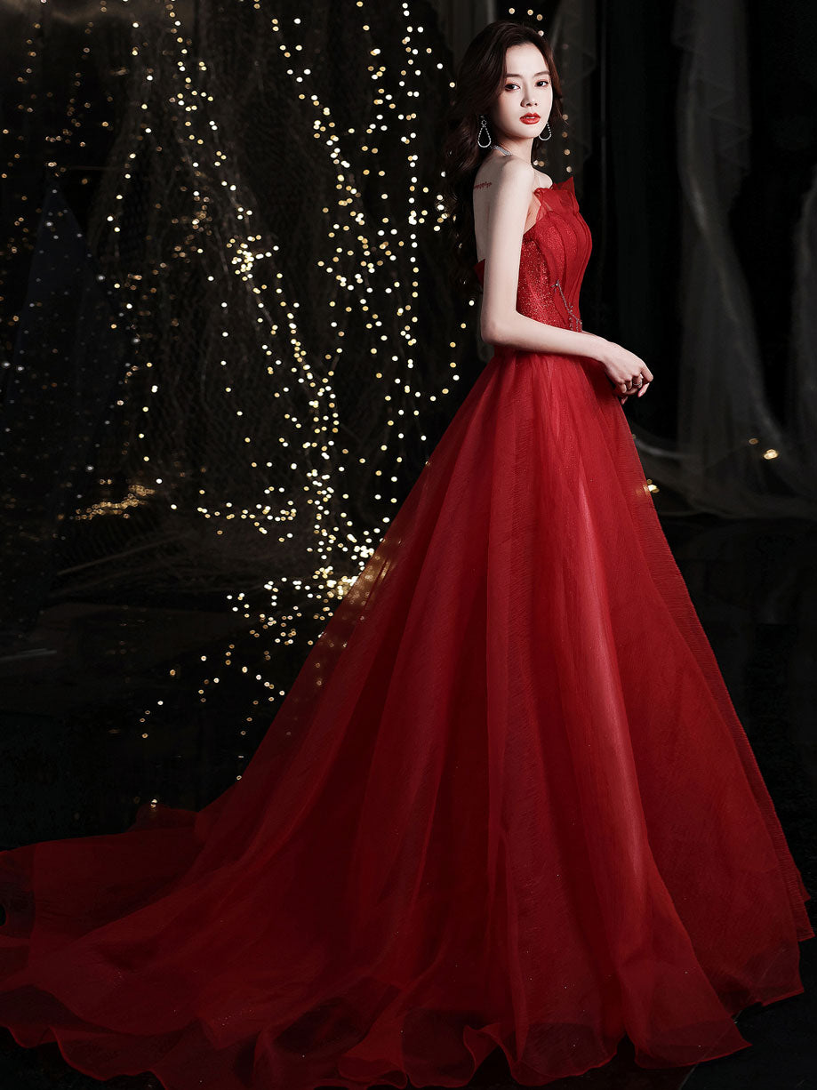 Elegant Burgundy Long Prom Dresses & Formal Graduation Gowns - Perfect for Homecoming, Wedding Guest & Special Occasions